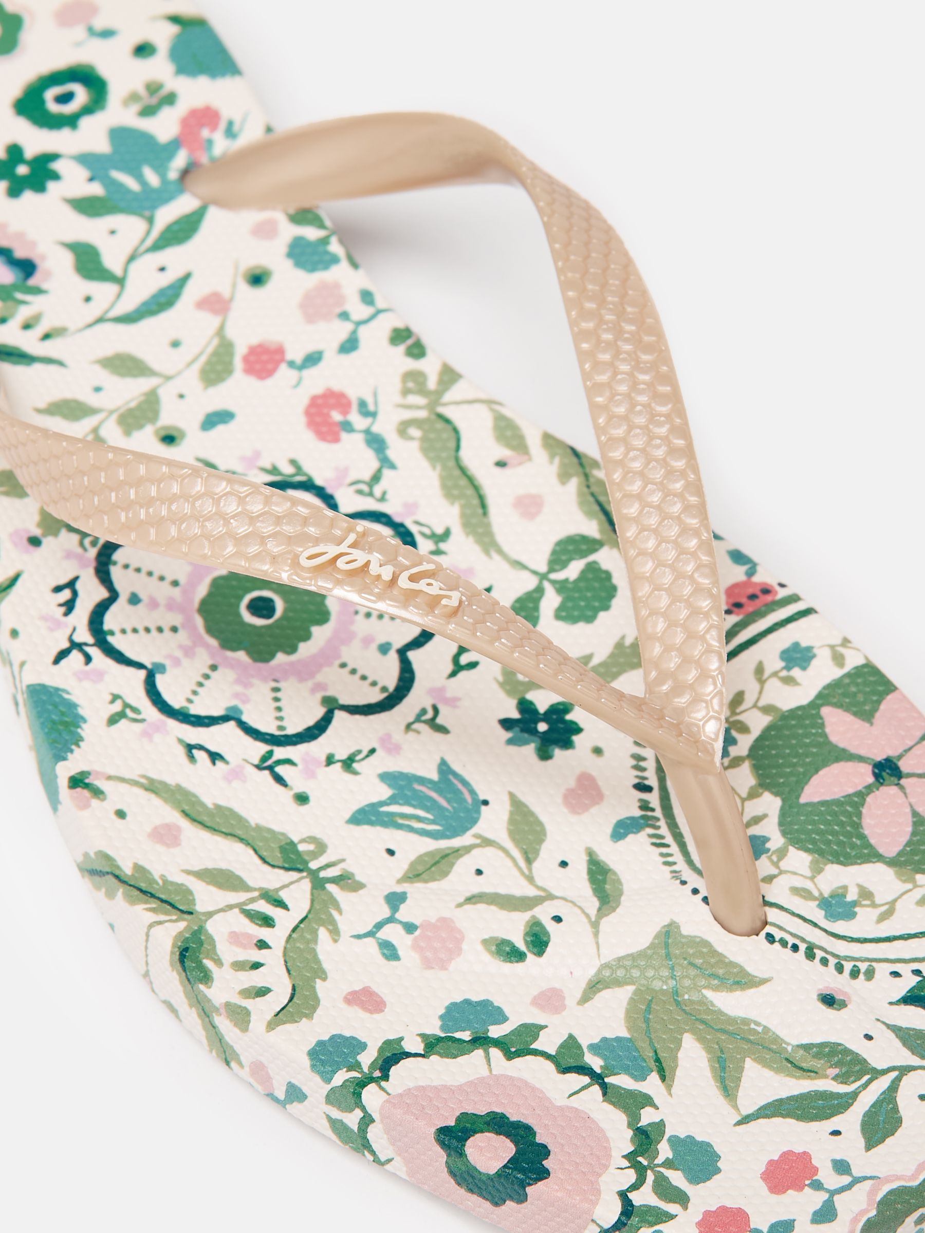 Sunvale Cream Floral Printed Flip Flops - Image 4 of 5
