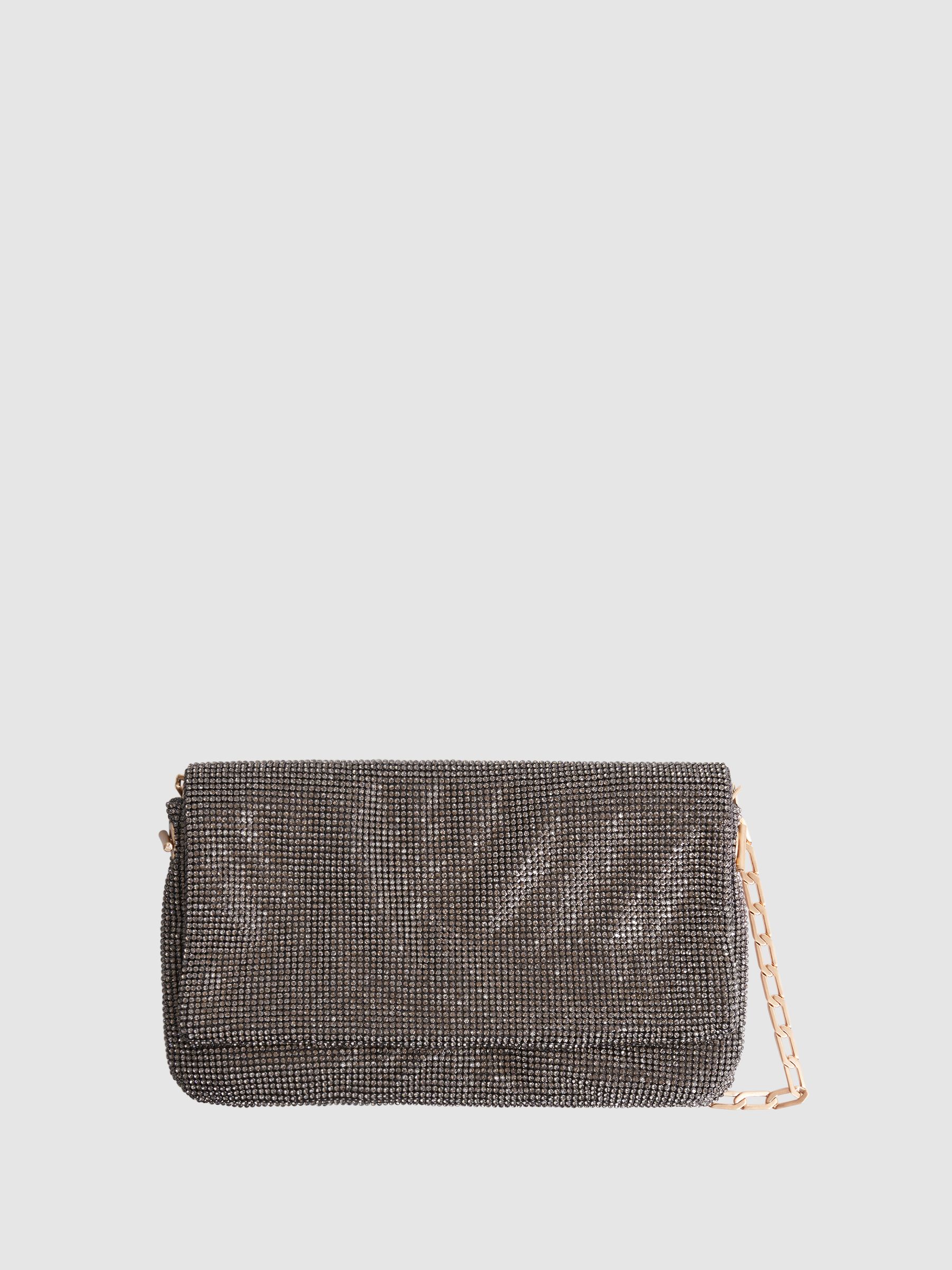 Embellished Shoulder Bag in Gunmetal - Image 1 of 5