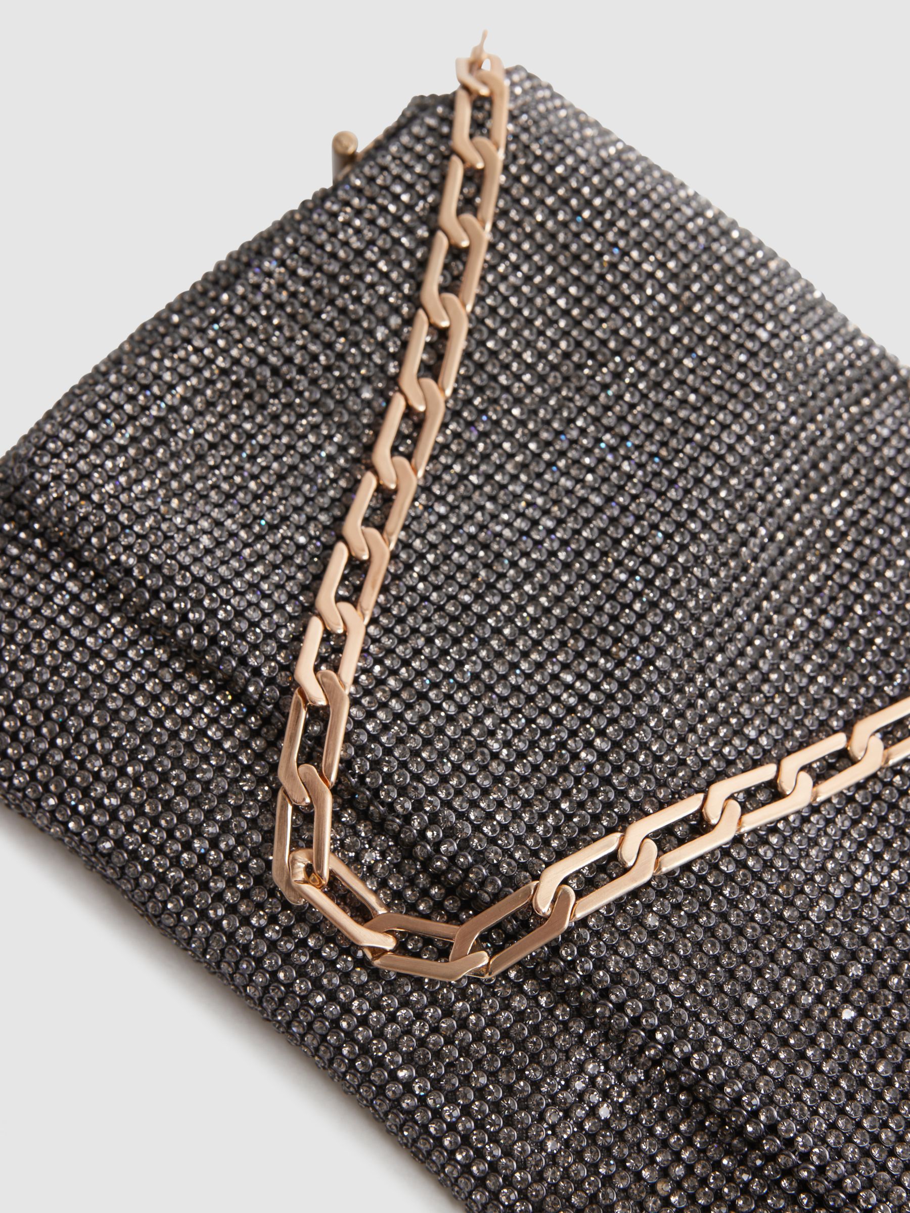 Embellished Shoulder Bag in Gunmetal - Image 5 of 5