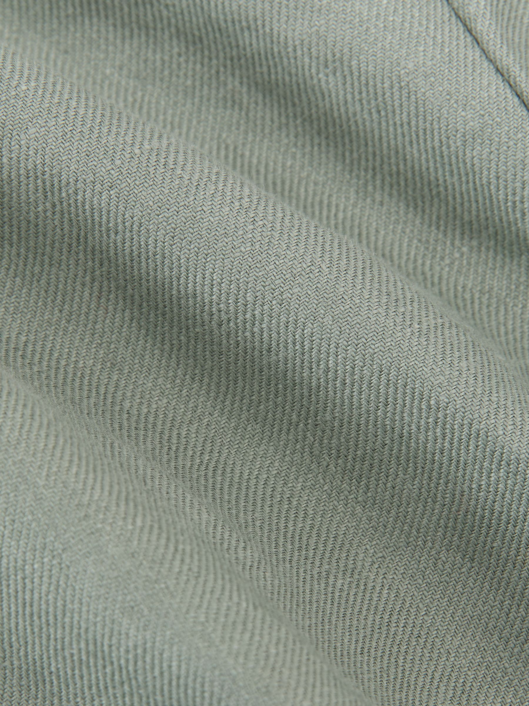 Linen-Twill Double-Breasted Blazer Tailored-Fit in Sage - Image 9 of 9