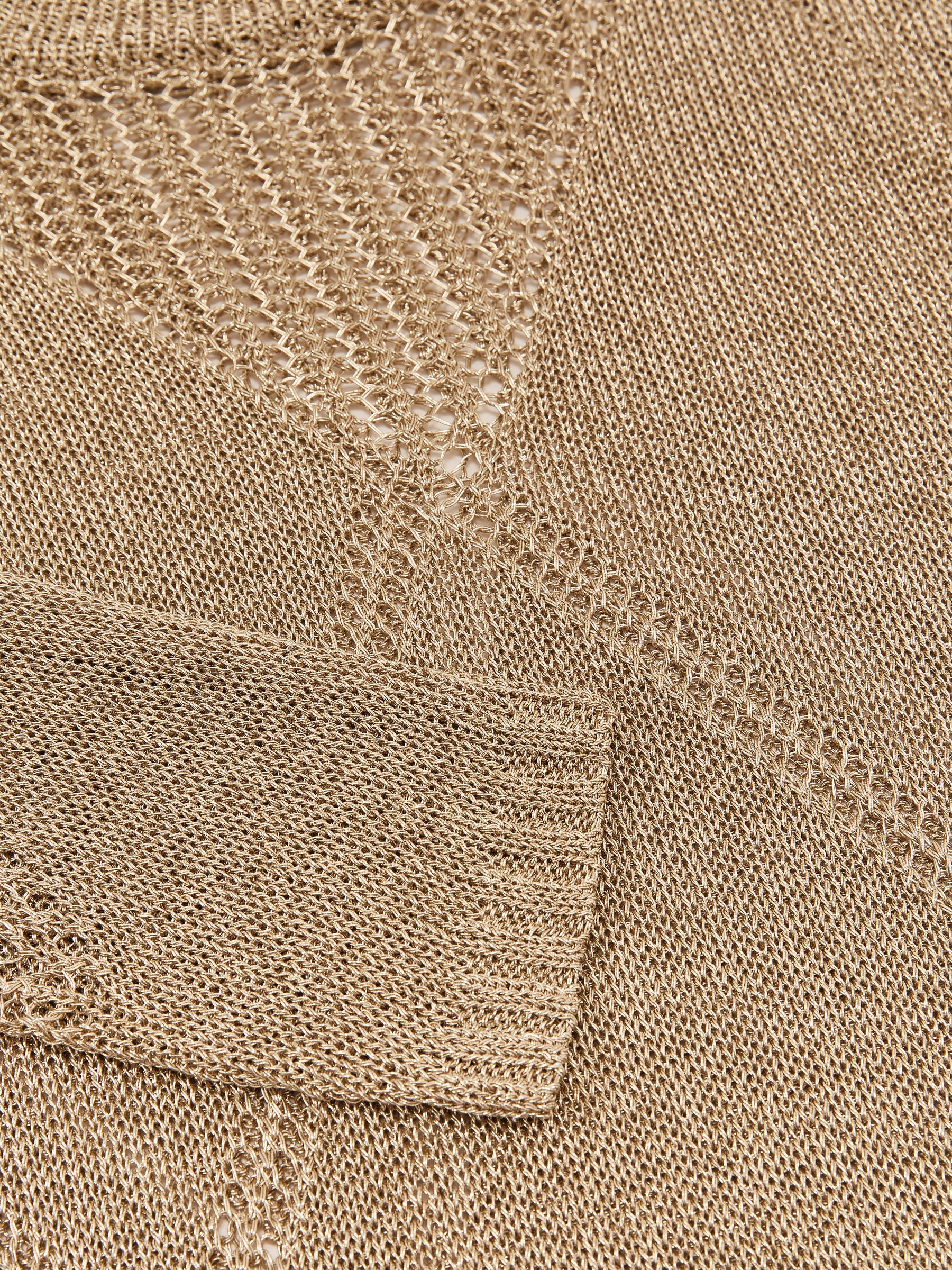 Metallic Argyle Open-Knit Long-Sleeve Jumper in Gold - Image 7 of 7