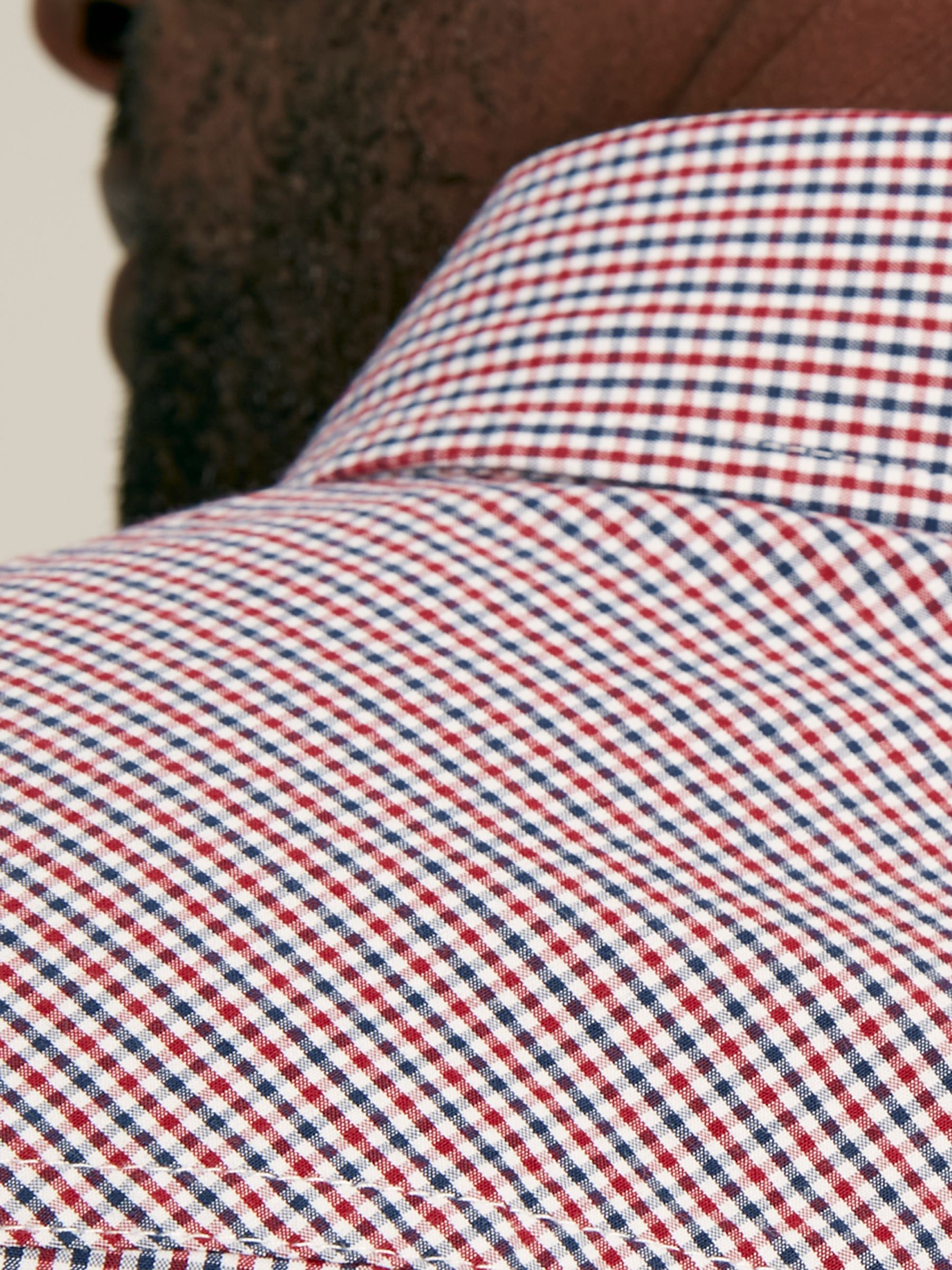 Abbott Red Gingham Cotton Poplin Shirt - Image 2 of 8
