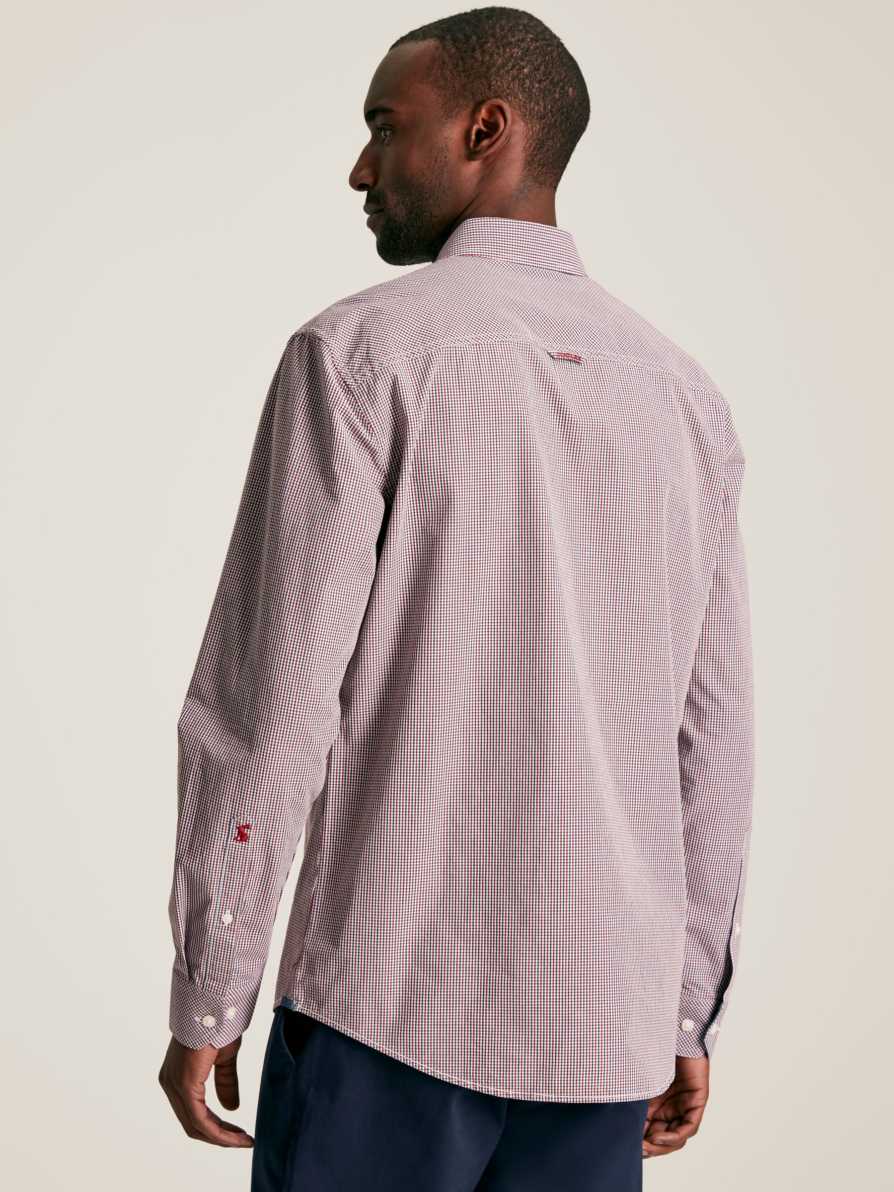 Abbott Red Gingham Cotton Poplin Shirt - Image 3 of 8