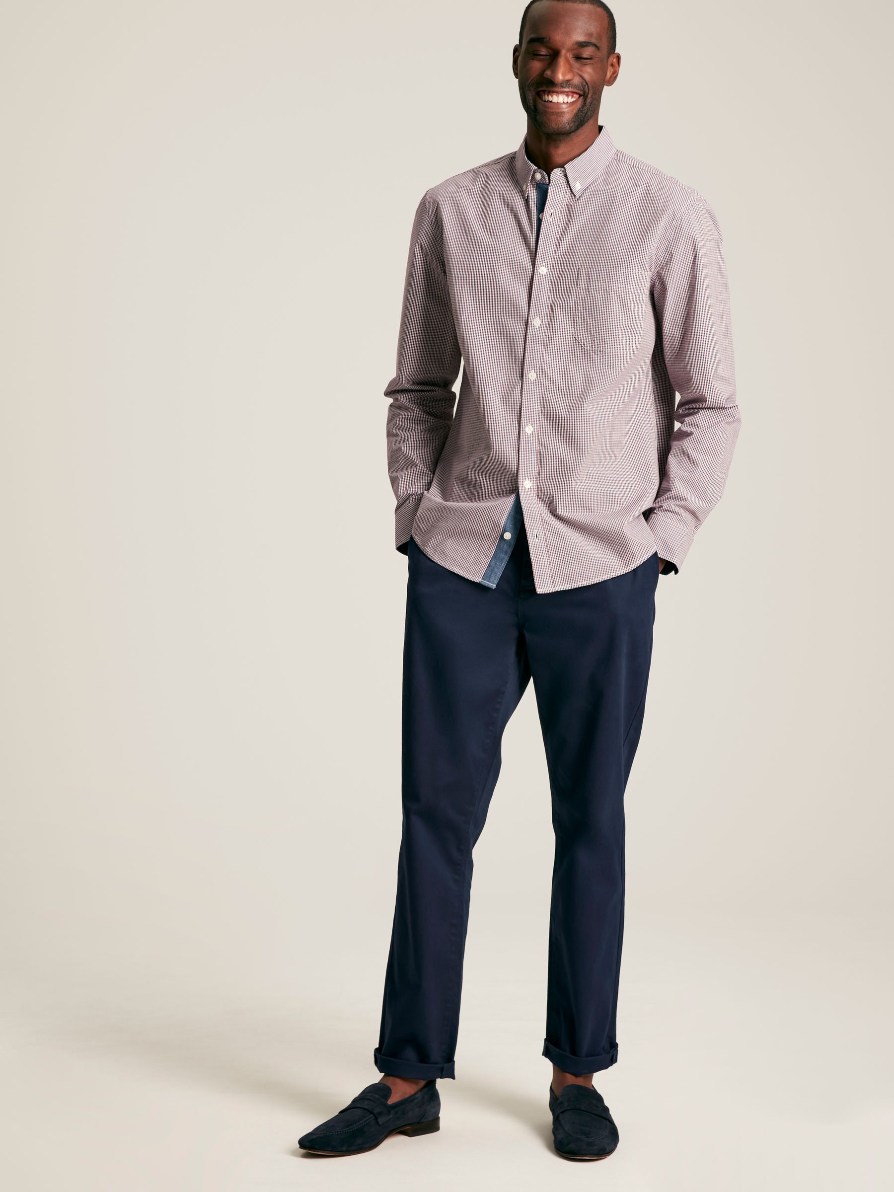 Abbott Red Gingham Cotton Poplin Shirt - Image 4 of 8