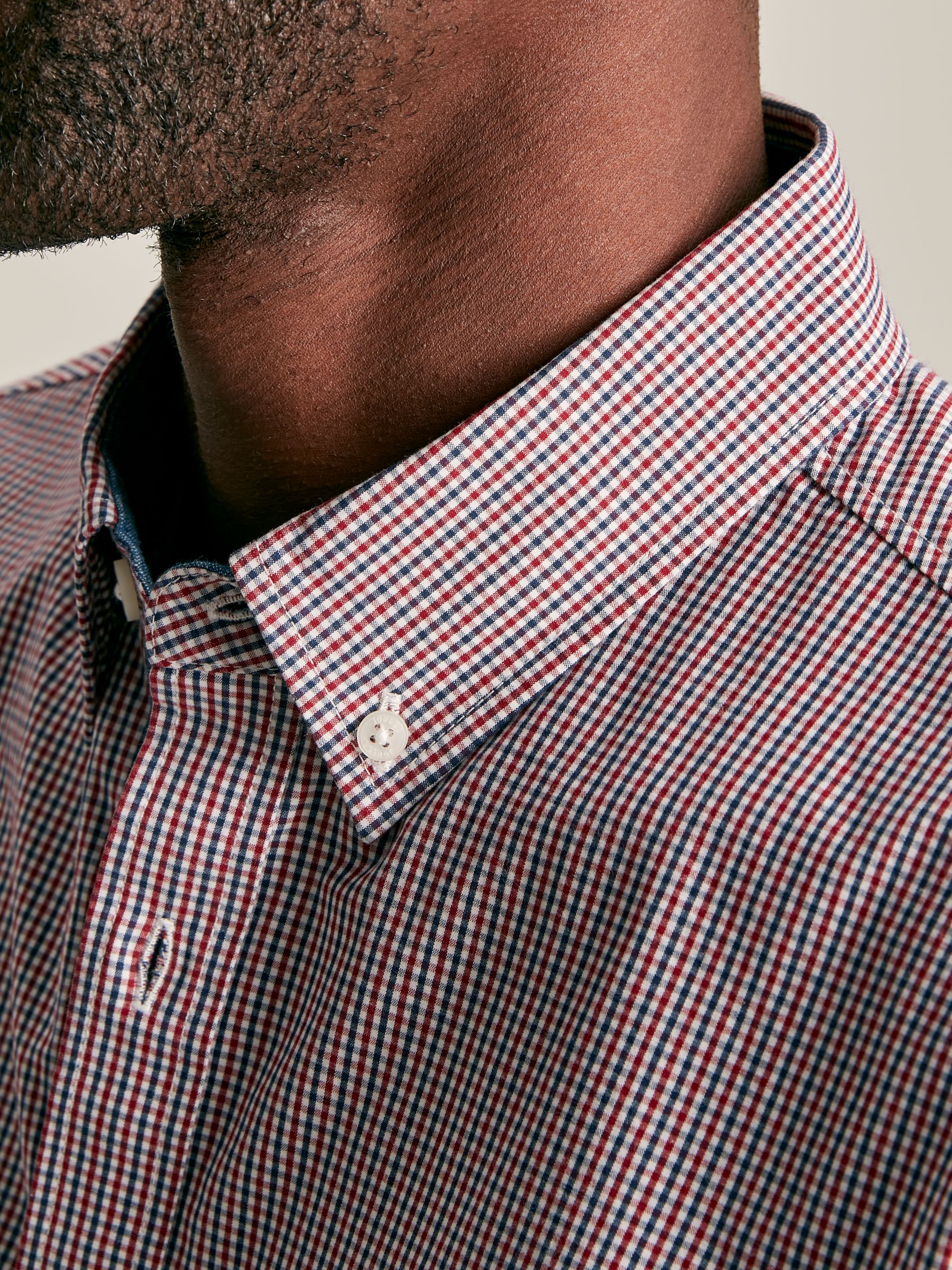 Abbott Red Gingham Cotton Poplin Shirt - Image 6 of 8