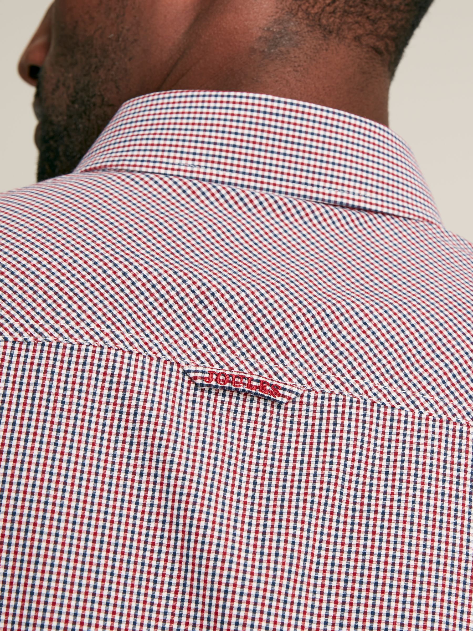 Abbott Red Gingham Cotton Poplin Shirt - Image 7 of 8