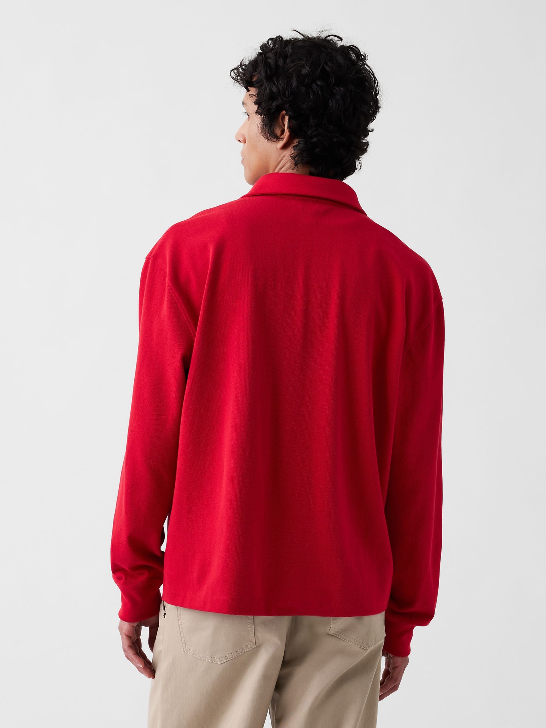 Gap x Malbon Red Pique Polo Overshirt - Image 2 of 9