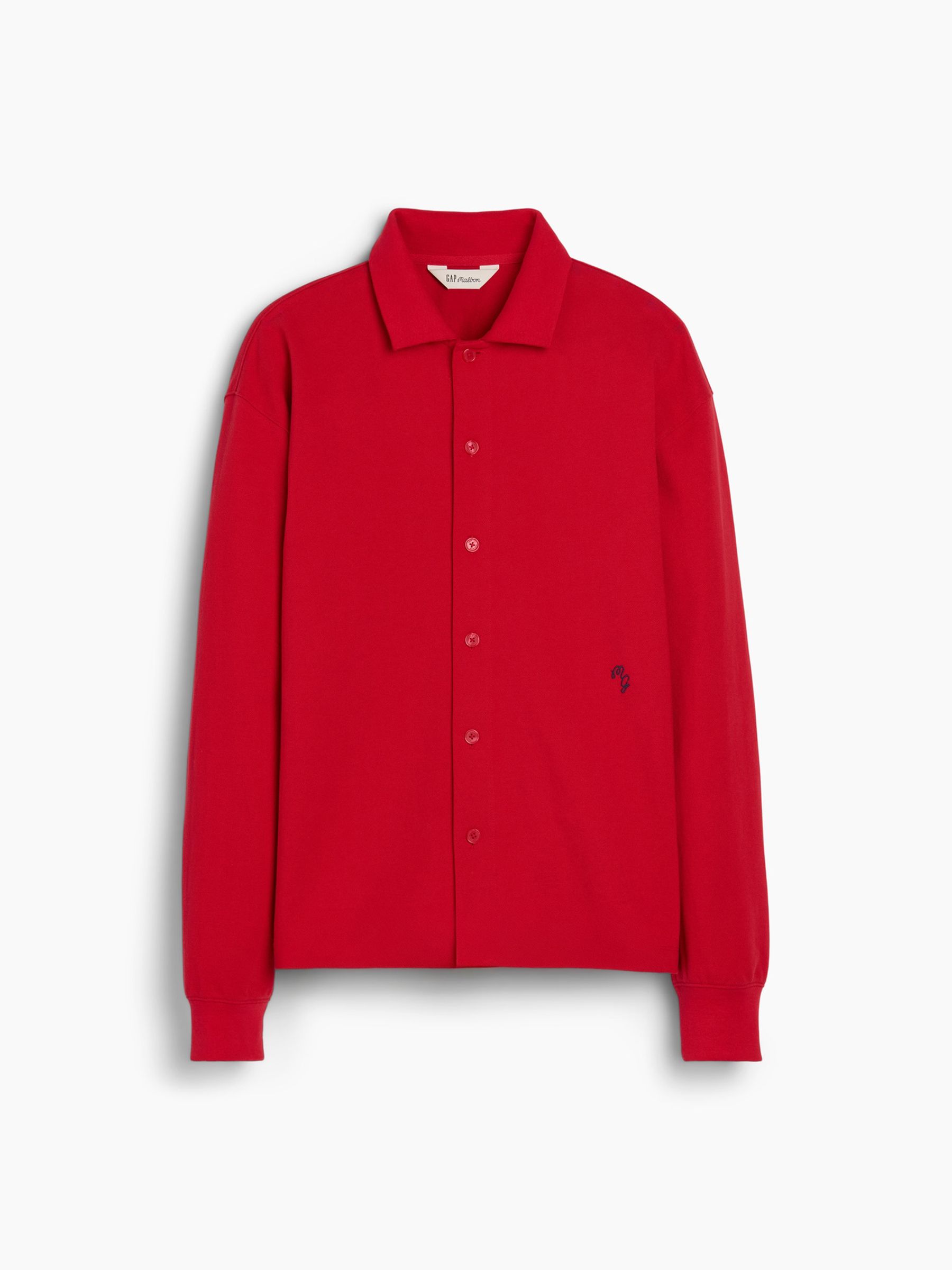 Gap x Malbon Red Pique Polo Overshirt - Image 6 of 9