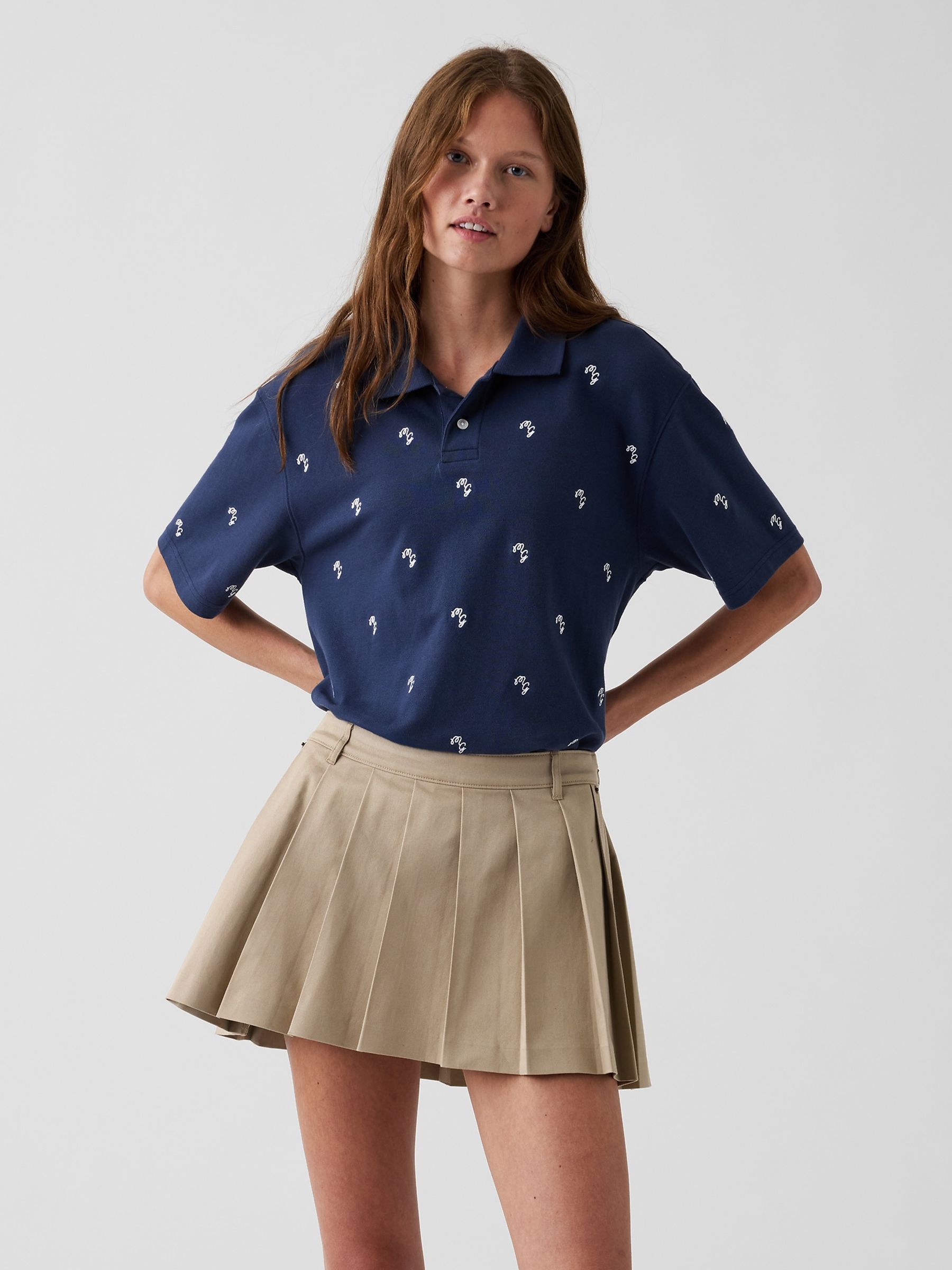Gap x Malbon Navy Relaxed Logo Polo Shirt - Image 5 of 8