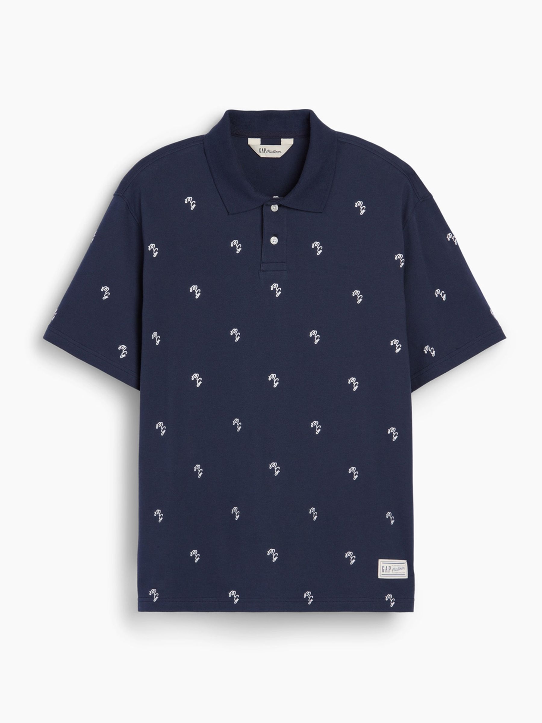 Gap x Malbon Navy Relaxed Logo Polo Shirt - Image 6 of 8