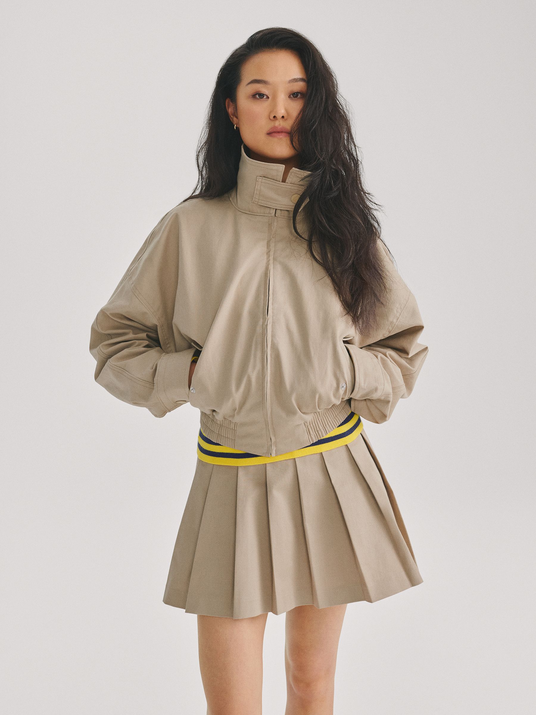 Gap x Malbon Beige Pleated Twill Mini Skort - Image 1 of 12