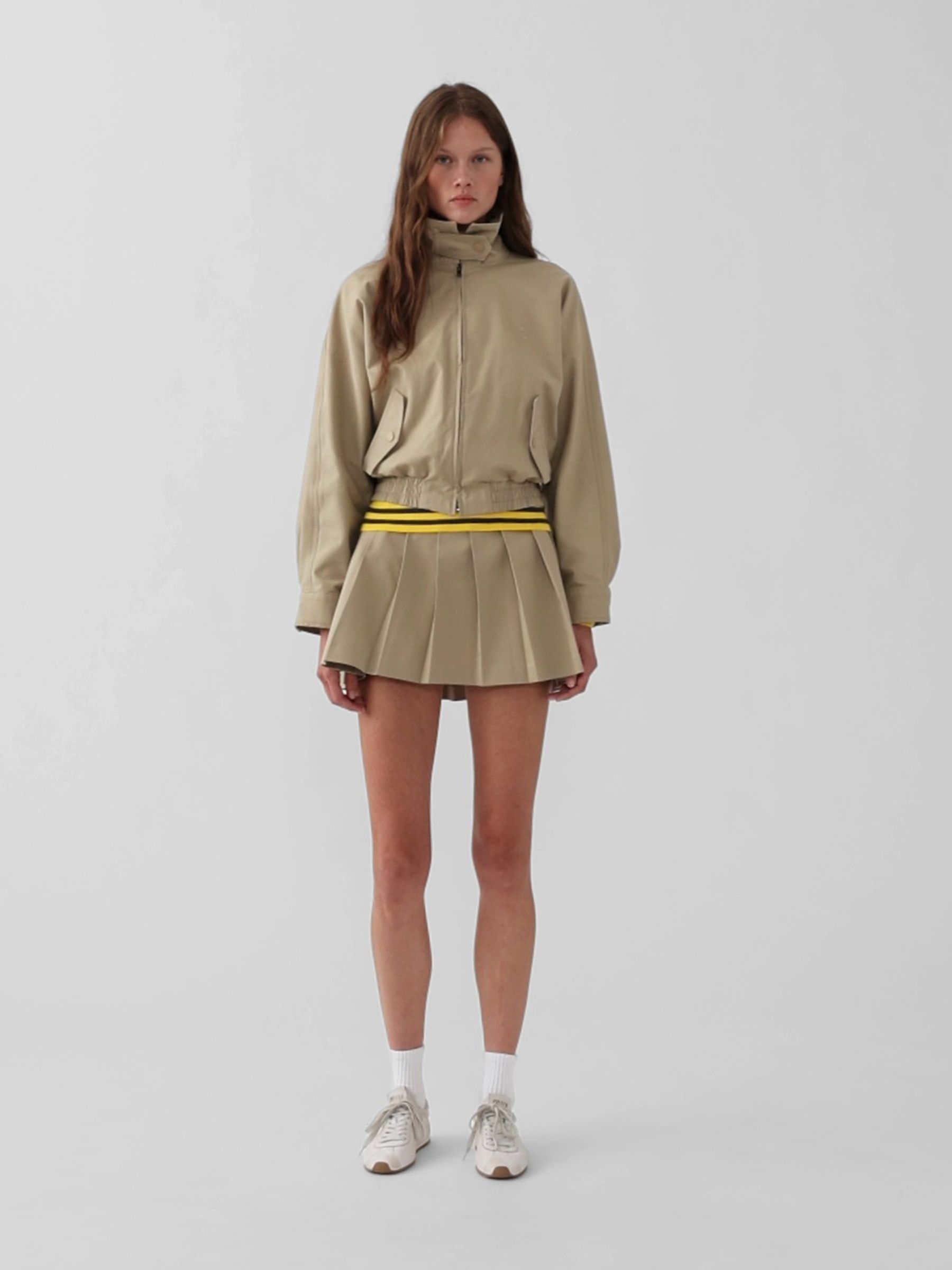 Gap x Malbon Beige Pleated Twill Mini Skort - Image 3 of 12