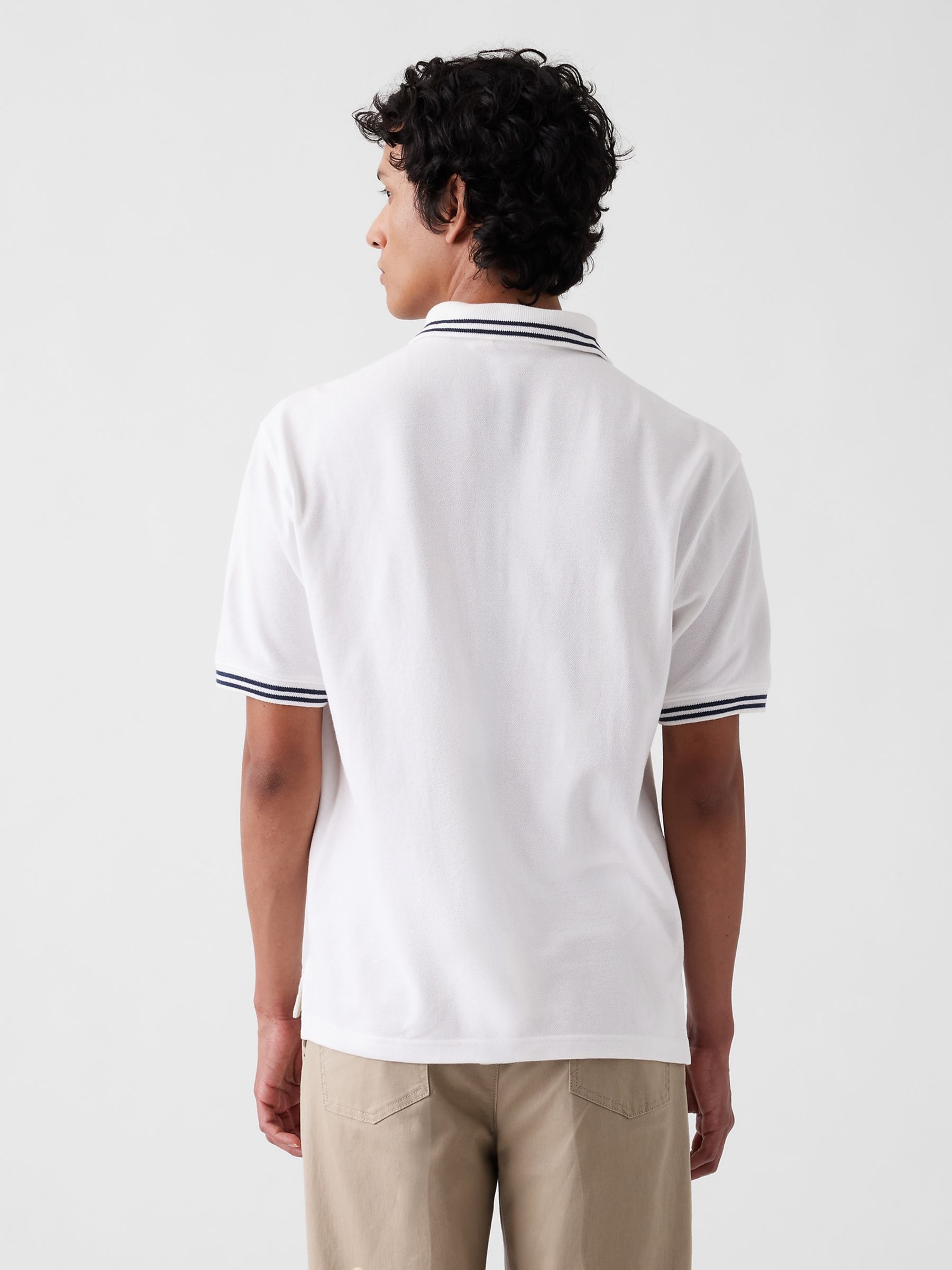 Gap x Malbon White Relaxed Logo Polo Shirt - Image 2 of 7 Gap x Malbon White Relaxed Logo Polo Shirt - Image 2 of 7