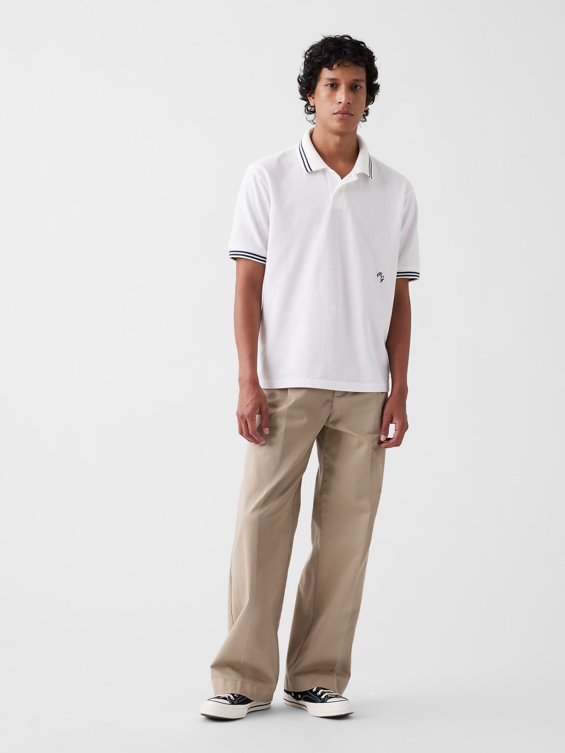 Gap x Malbon White Relaxed Logo Polo Shirt - Image 3 of 7