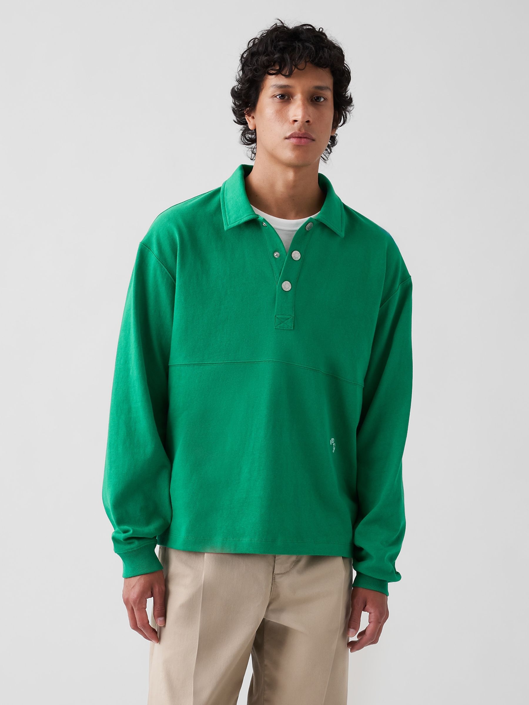 Gap x Malbon Green Oversized Polo Sweatshirt - Image 1 of 8