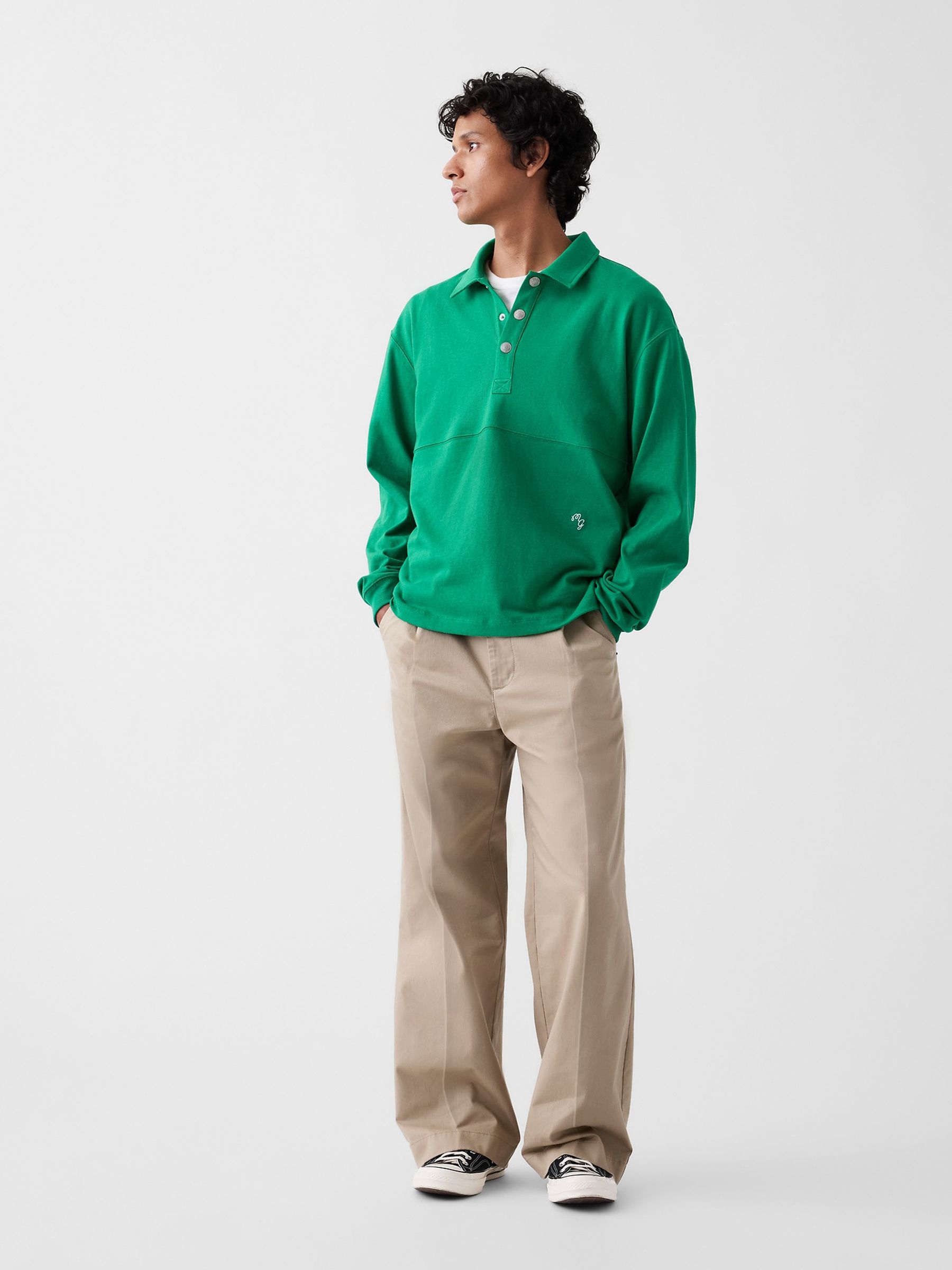 Gap x Malbon Green Oversized Polo Sweatshirt - Image 3 of 8