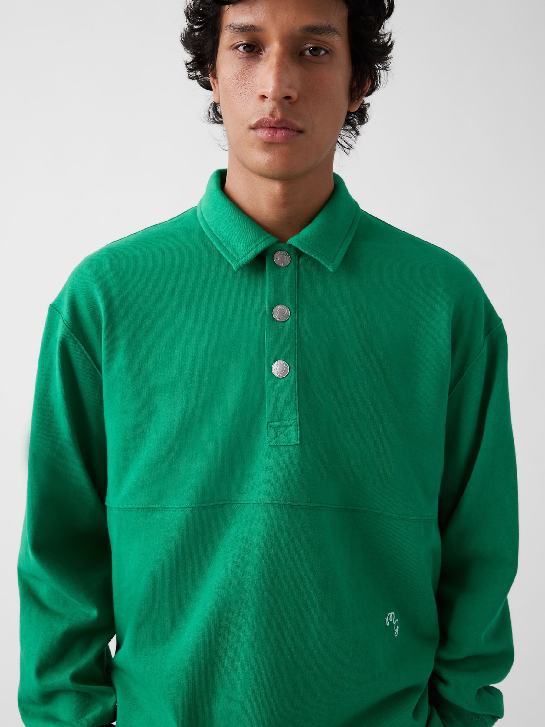 Gap x Malbon Green Oversized Polo Sweatshirt - Image 4 of 8