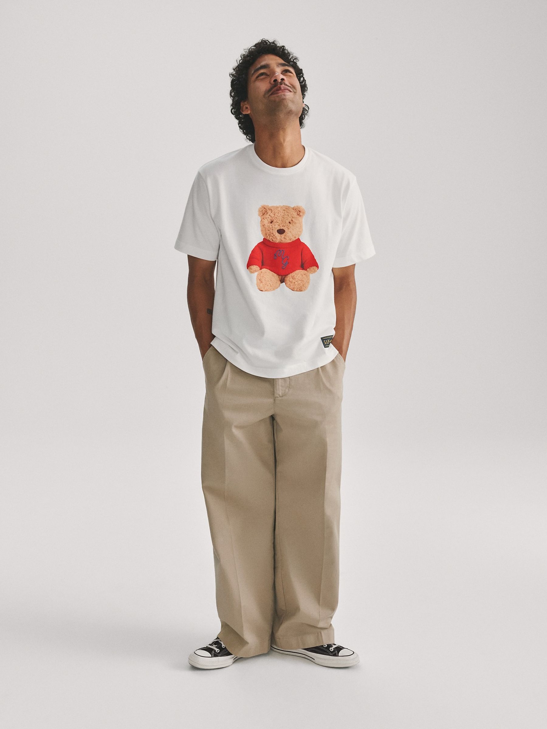 Gap x Malbon White Brannan Bear T-Shirt - Image 1 of 9 Gap x Malbon White Brannan Bear T-Shirt - Image 1 of 9