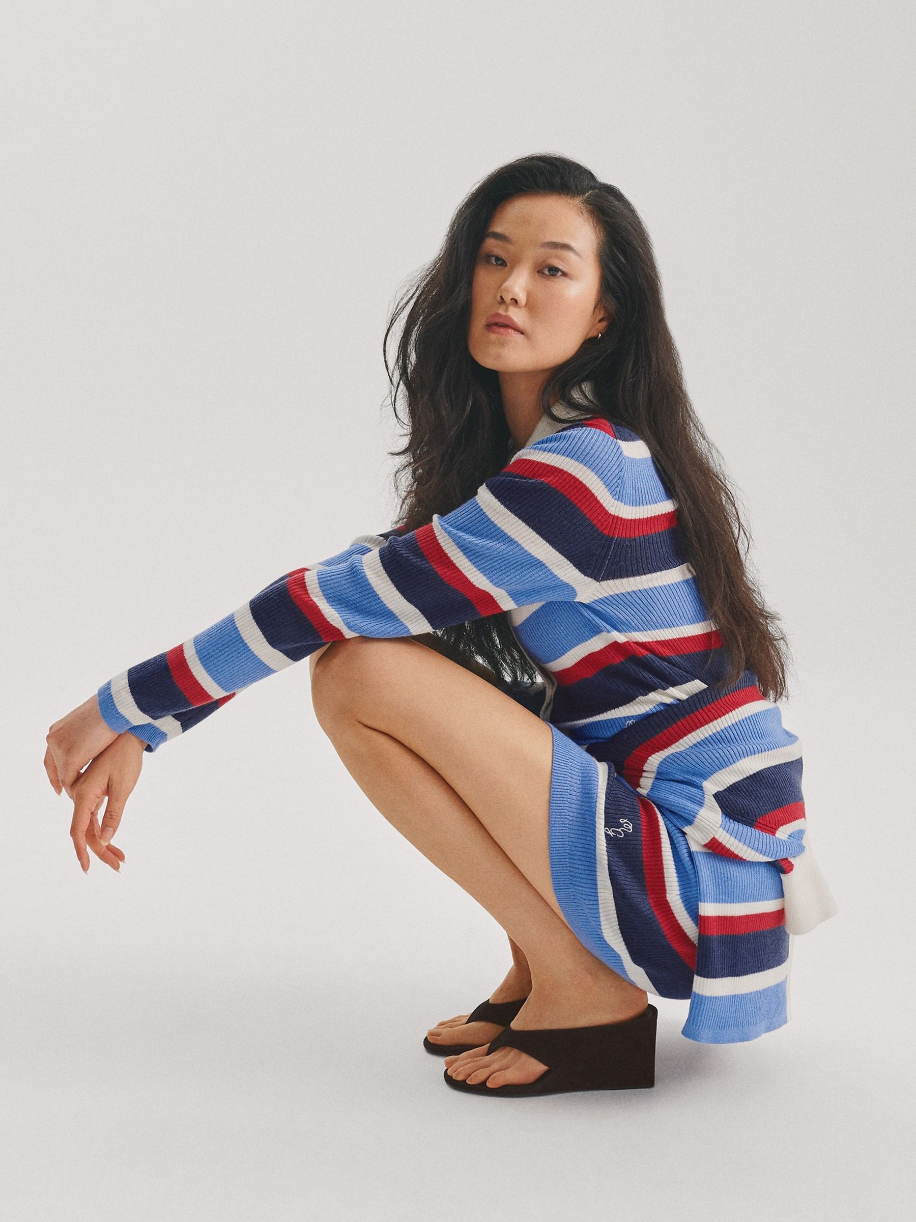 Gap x Malbon Blue/Red Stripe Knitted Mini Skort - Image 1 of 8