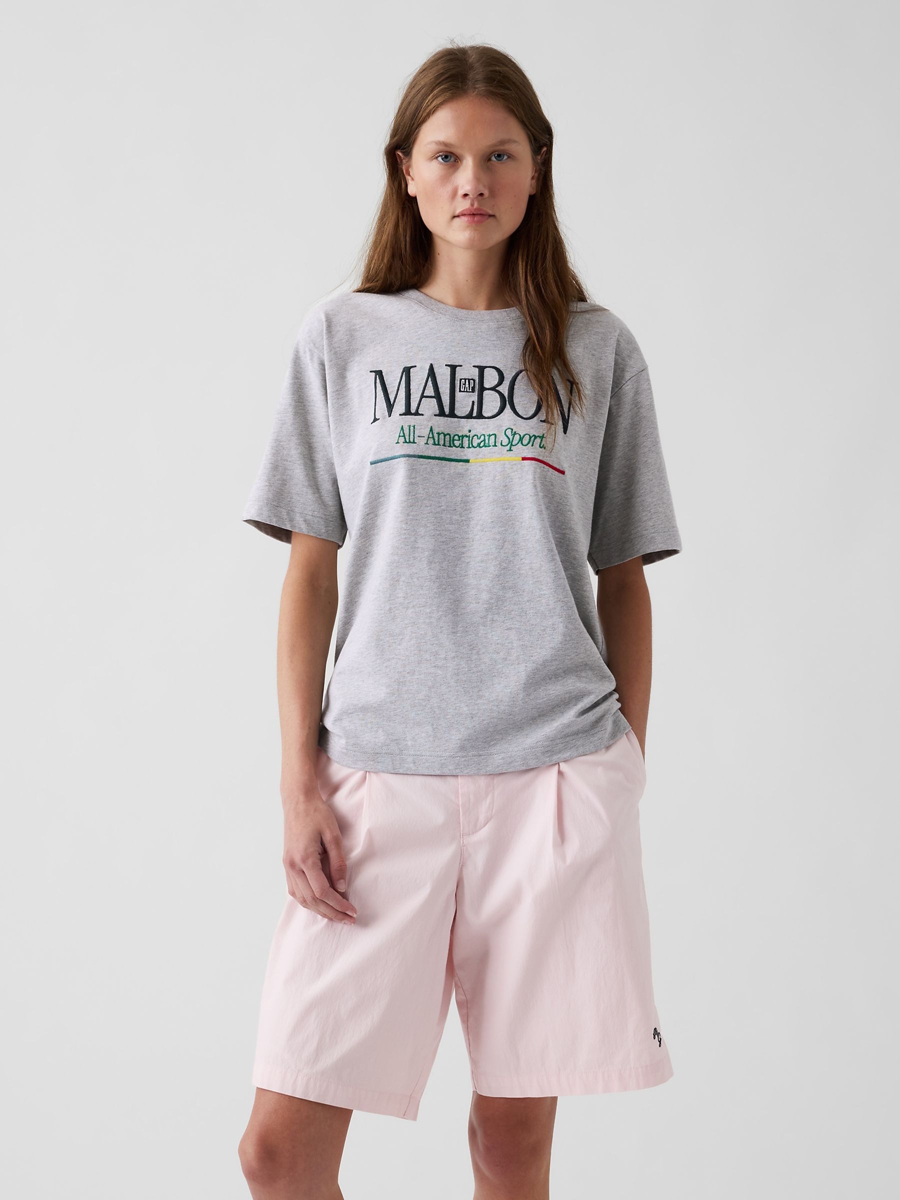 Gap x Malbon Grey Logo T-Shirt - Image 3 of 7