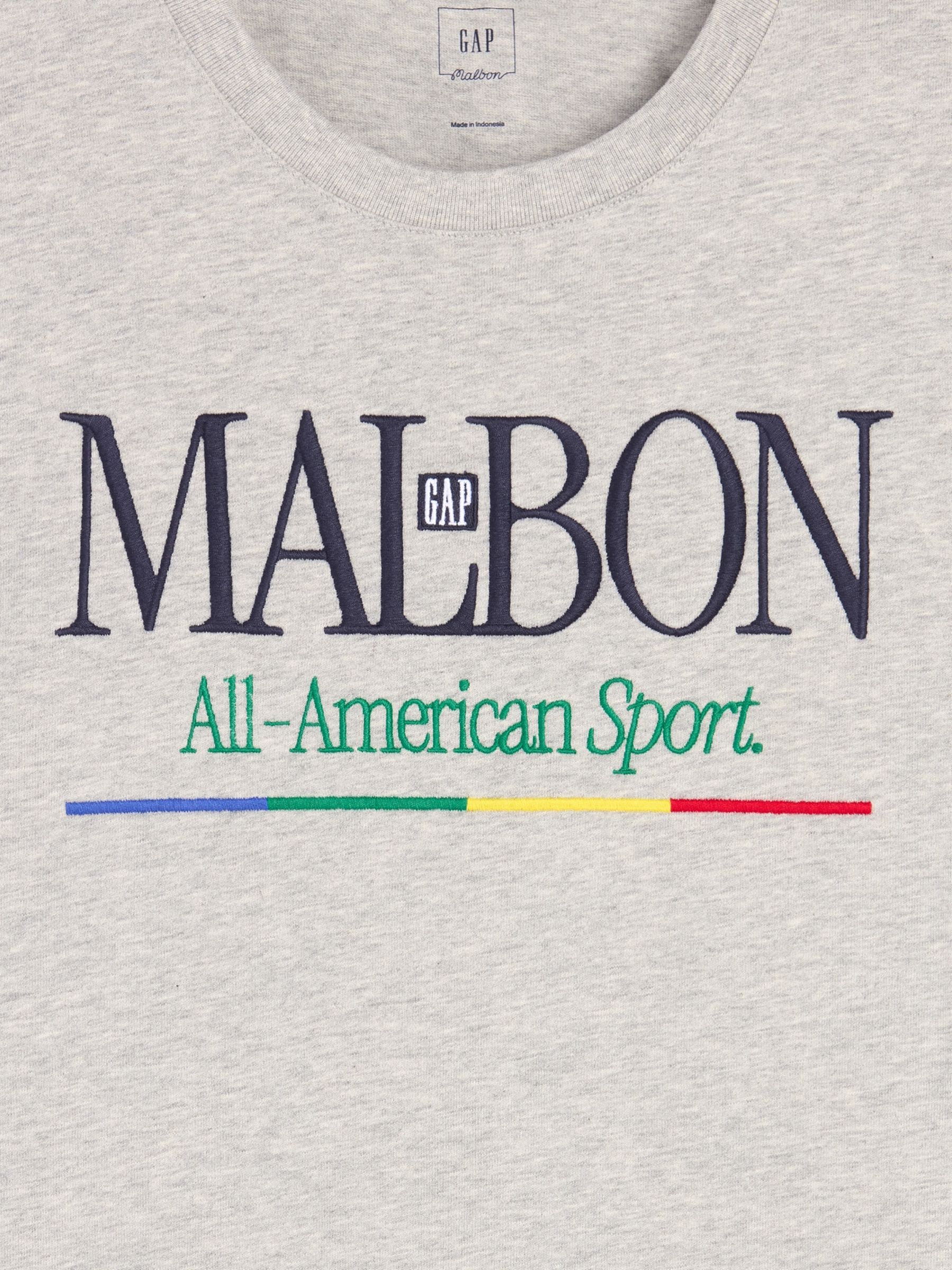 Gap x Malbon Grey Logo T-Shirt - Image 5 of 7