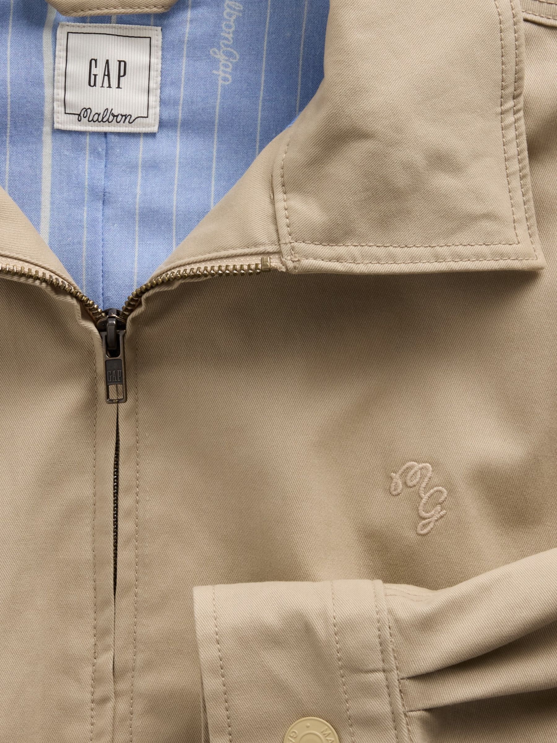 Gap x Malbon Beige Twill Bomber Jacket - Image 7 of 8