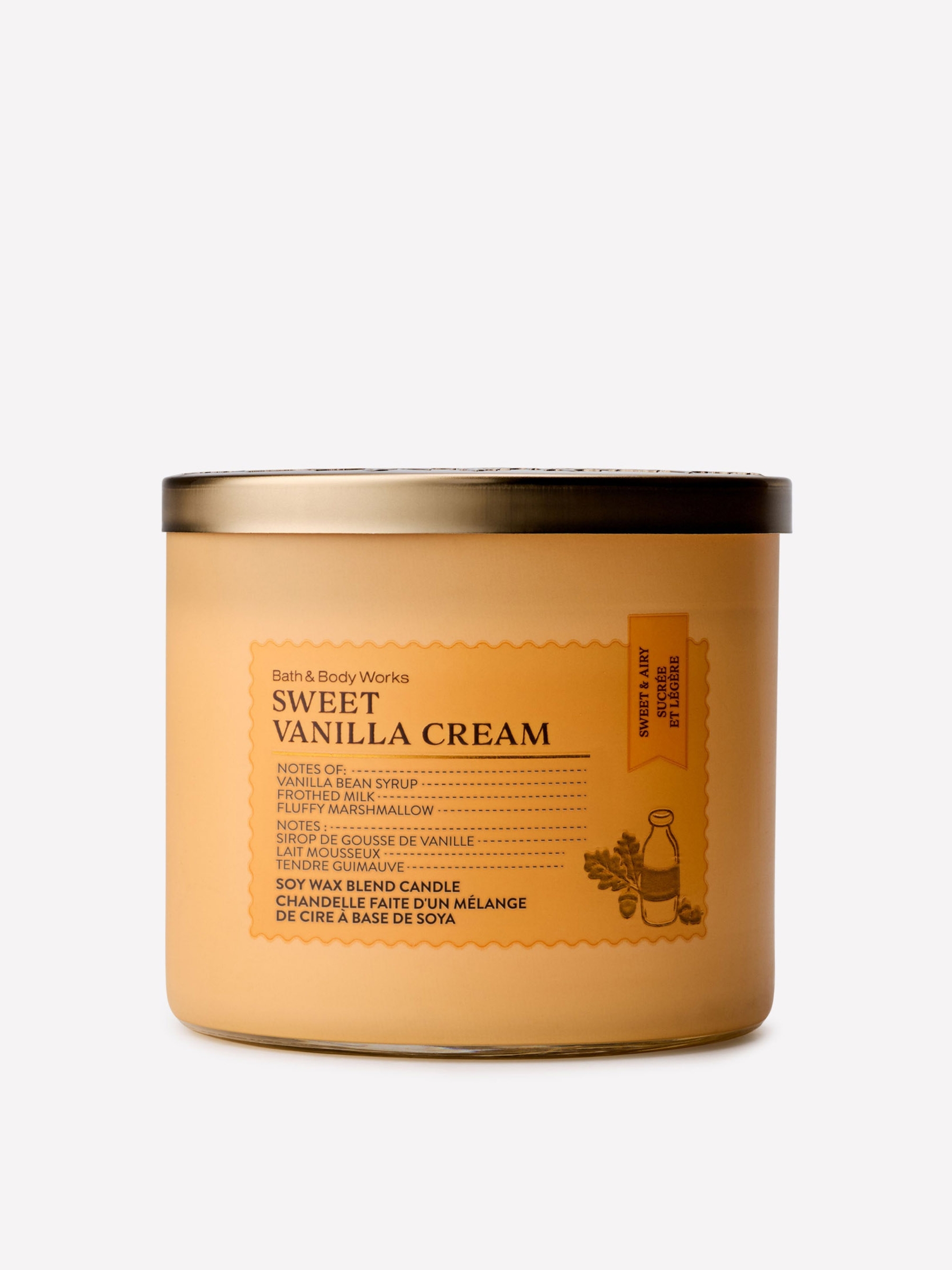 Sweet Vanilla Cream 3-Wick Candle 411g - Image 1 of 4