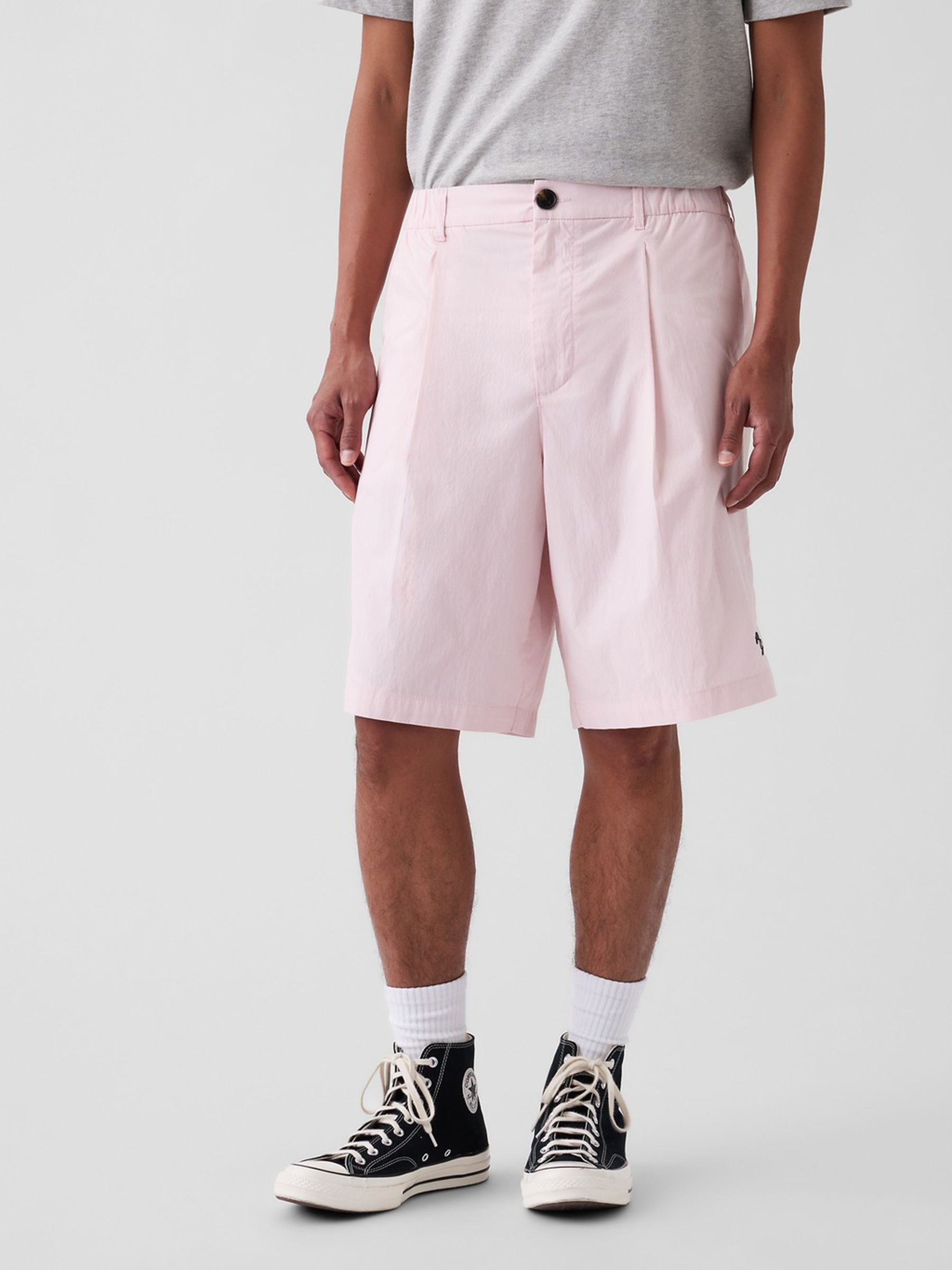 Gap x Malbon Pink Textured Poplin Baggy Shorts - Image 3 of 9