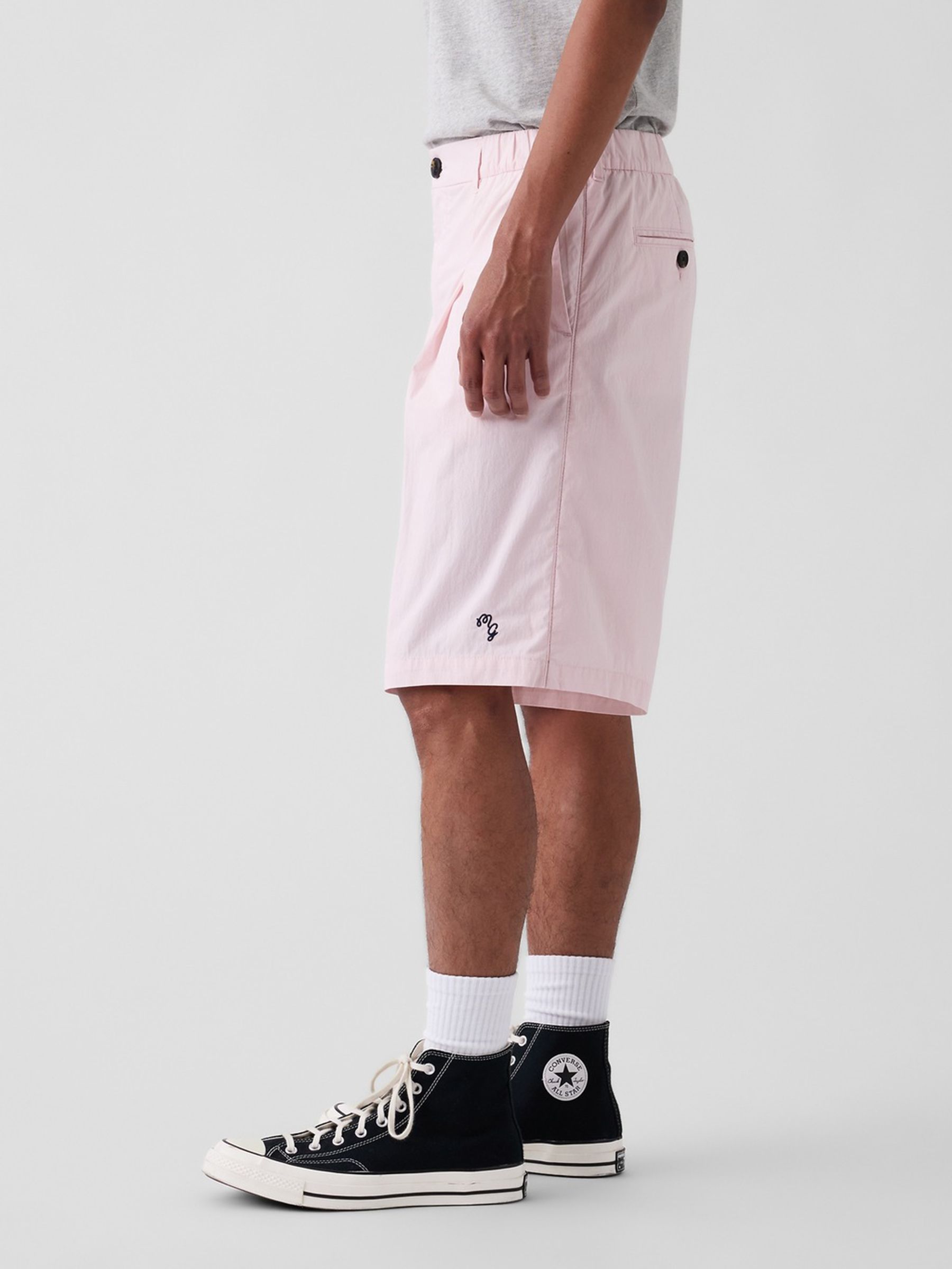 Gap x Malbon Pink Textured Poplin Baggy Shorts - Image 4 of 9