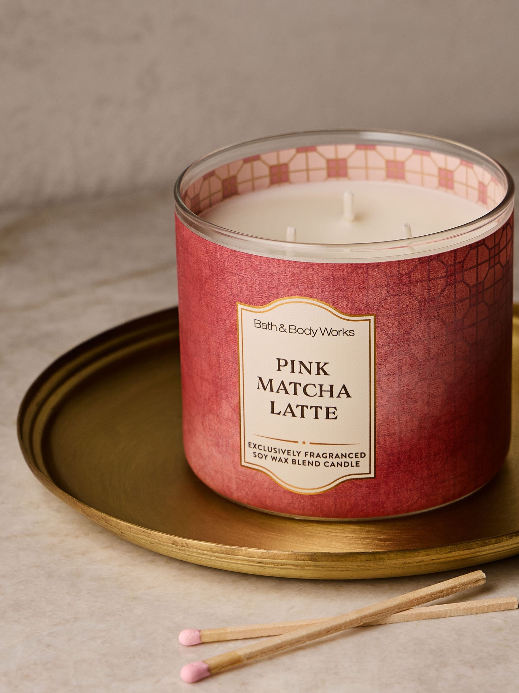 Pink Matcha Latte 3-Wick Candle 411g - Image 4 of 4