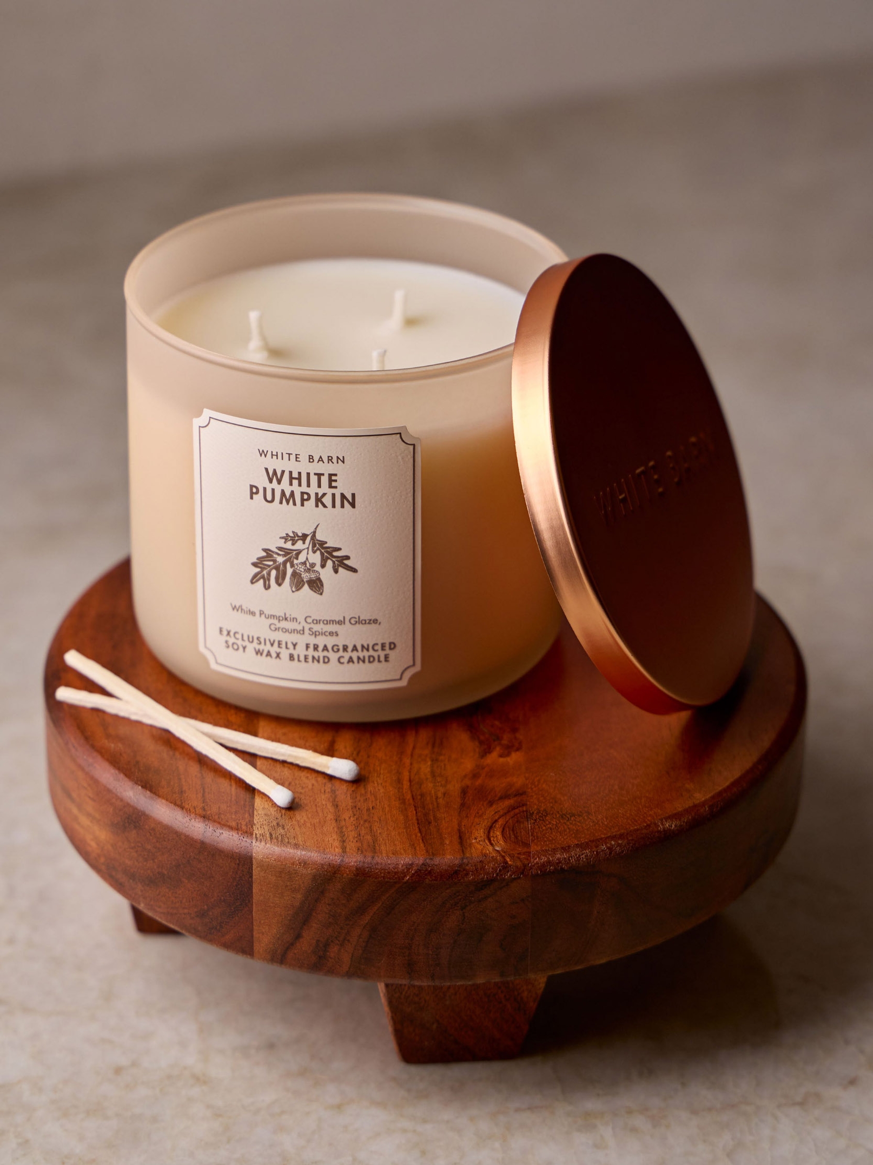White Pumpkin 3-Wick Candle - Image 3 of 4
