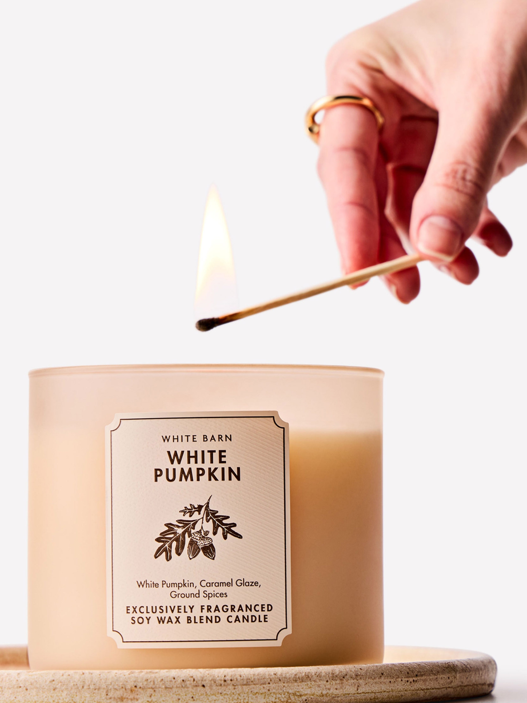 White Pumpkin 3-Wick Candle - Image 4 of 4