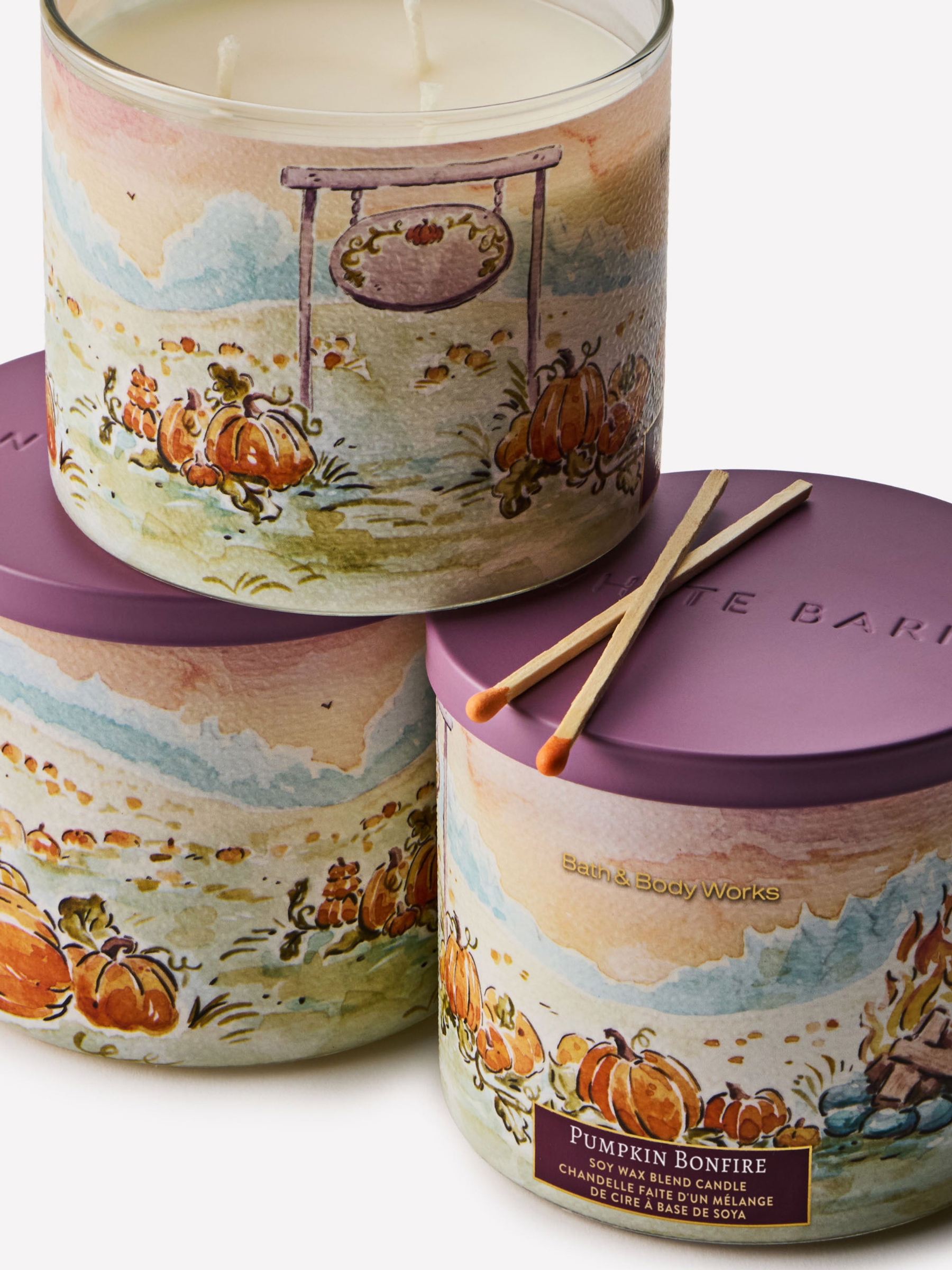 Pumpkin Bonfire 3-Wick Candle 411g - Image 2 of 4
