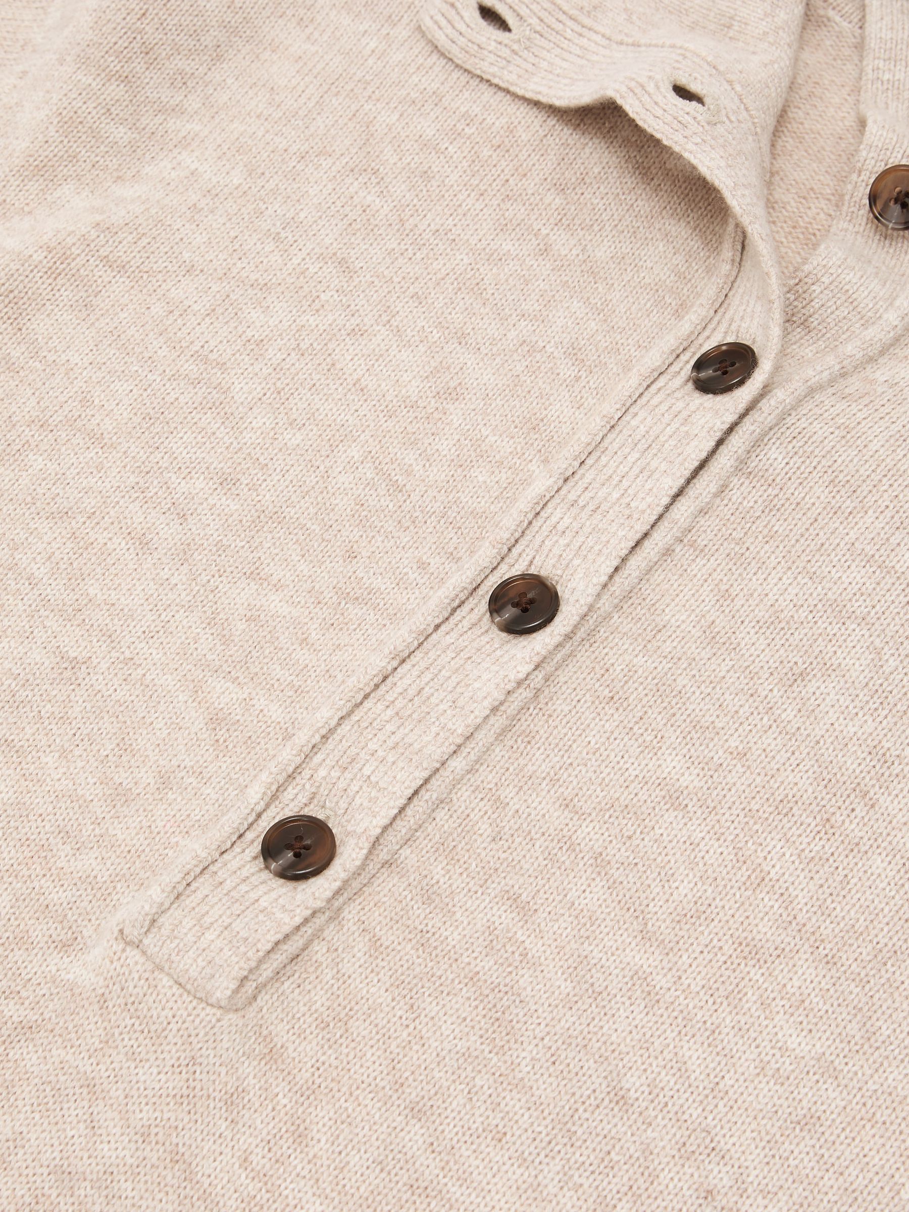 Wool-Cashmere Half-Button Jumper in Cream - 第 7 張圖片（共 7 張）