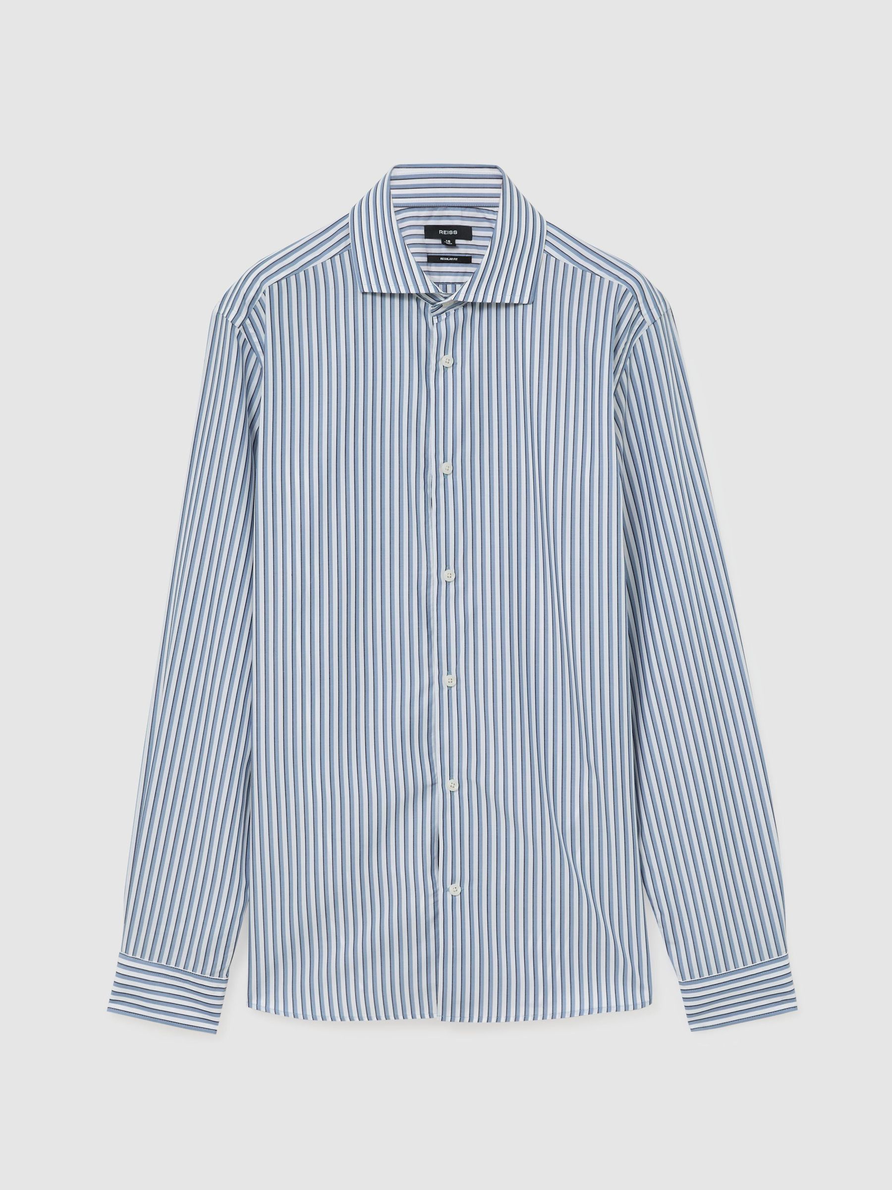 Shirt in White/Blue Stripe - Image 2 of 7