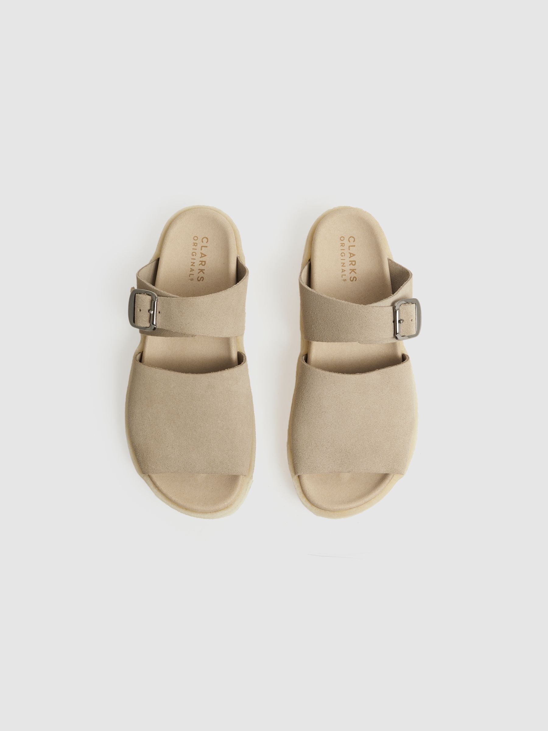 Clarks Originals Suede Crepe Sandals in Sand - Image 3 of 5
