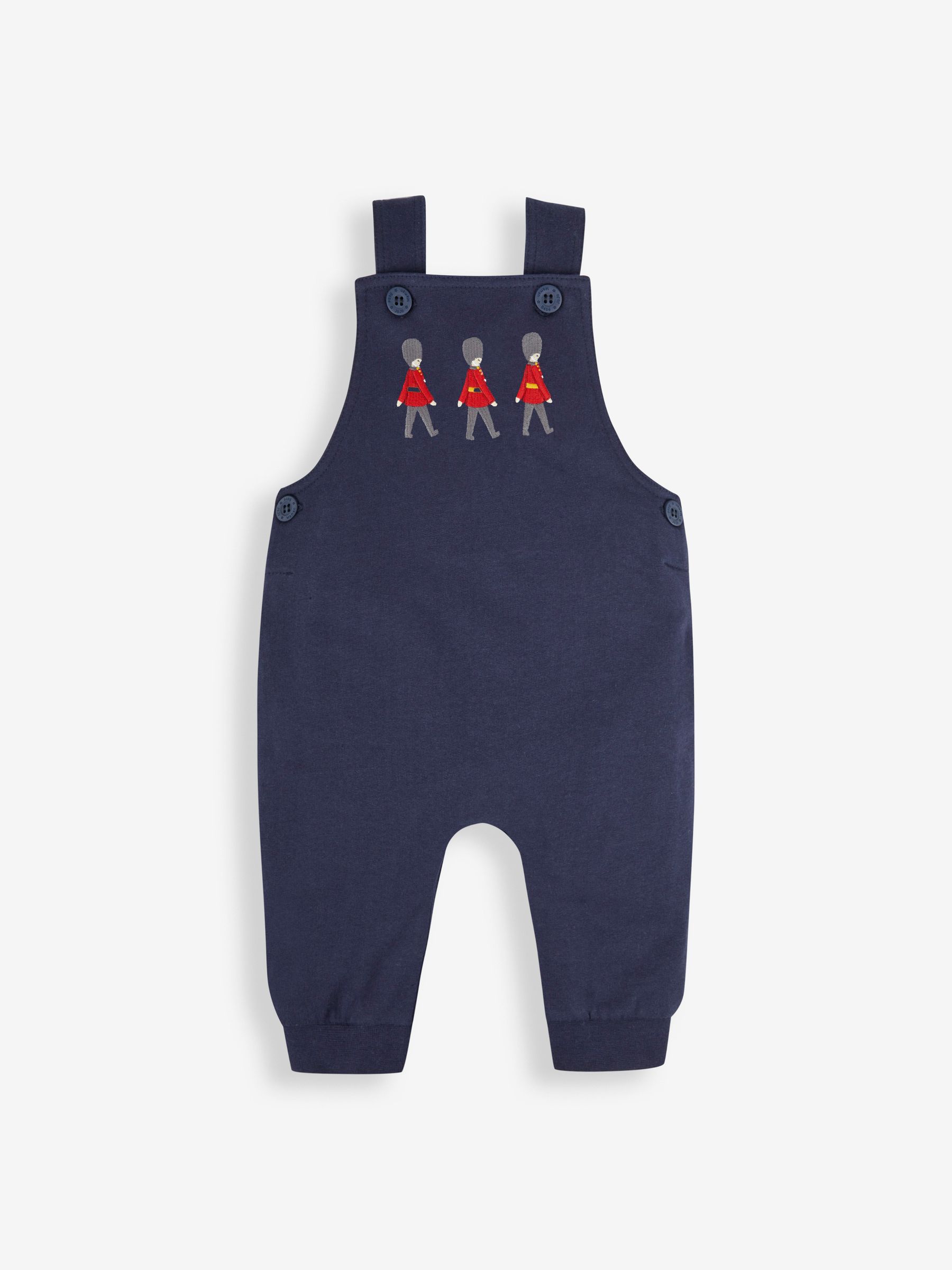 Navy Blue Kings Guards Boys' Bear Appliqué Dungarees & Stripe Top Set - Image 2 of 5
