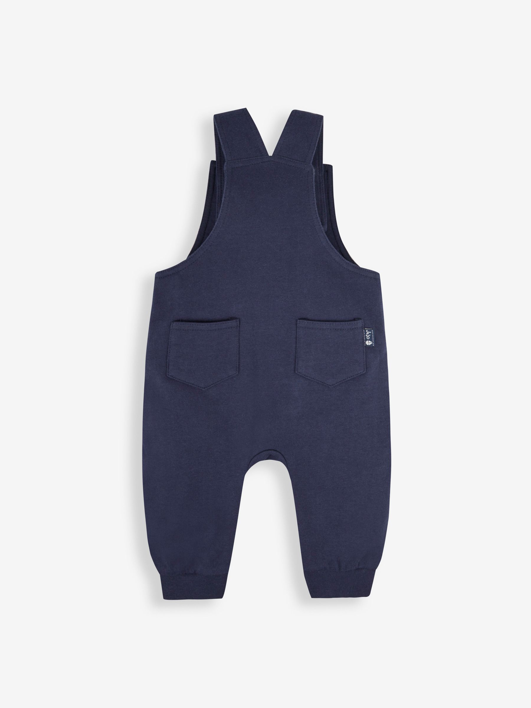 Navy Blue Kings Guards Boys' Bear Appliqué Dungarees & Stripe Top Set - Image 3 of 5