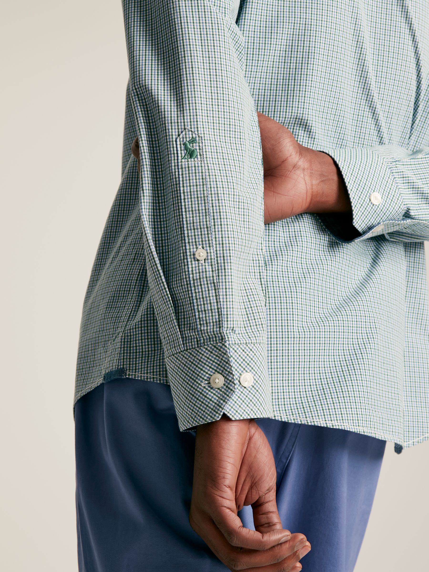Abbott Green Gingham Cotton Poplin Shirt - Image 5 of 7