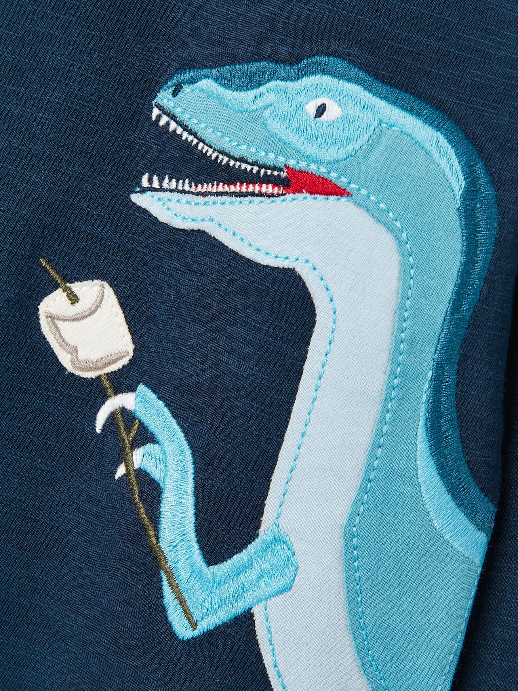 Dylan Navy Blue Long Sleeve Dinosaur T-Shirt - Image 10 of 11