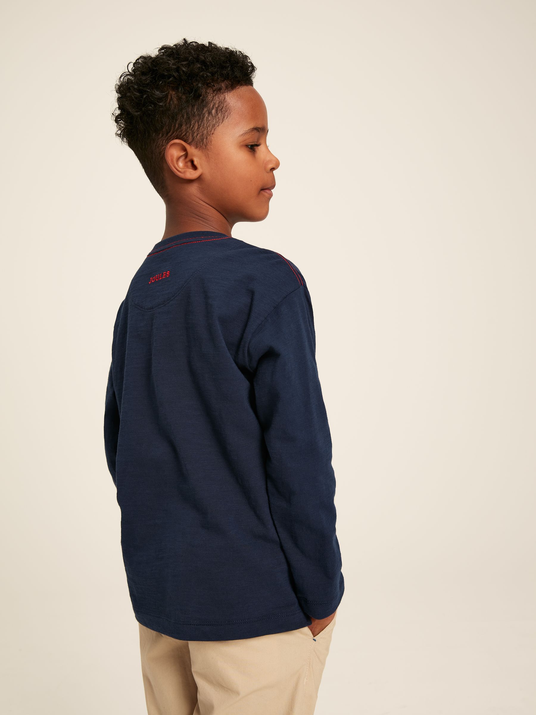 Dylan Navy Blue Long Sleeve Dinosaur T-Shirt - Image 2 of 11