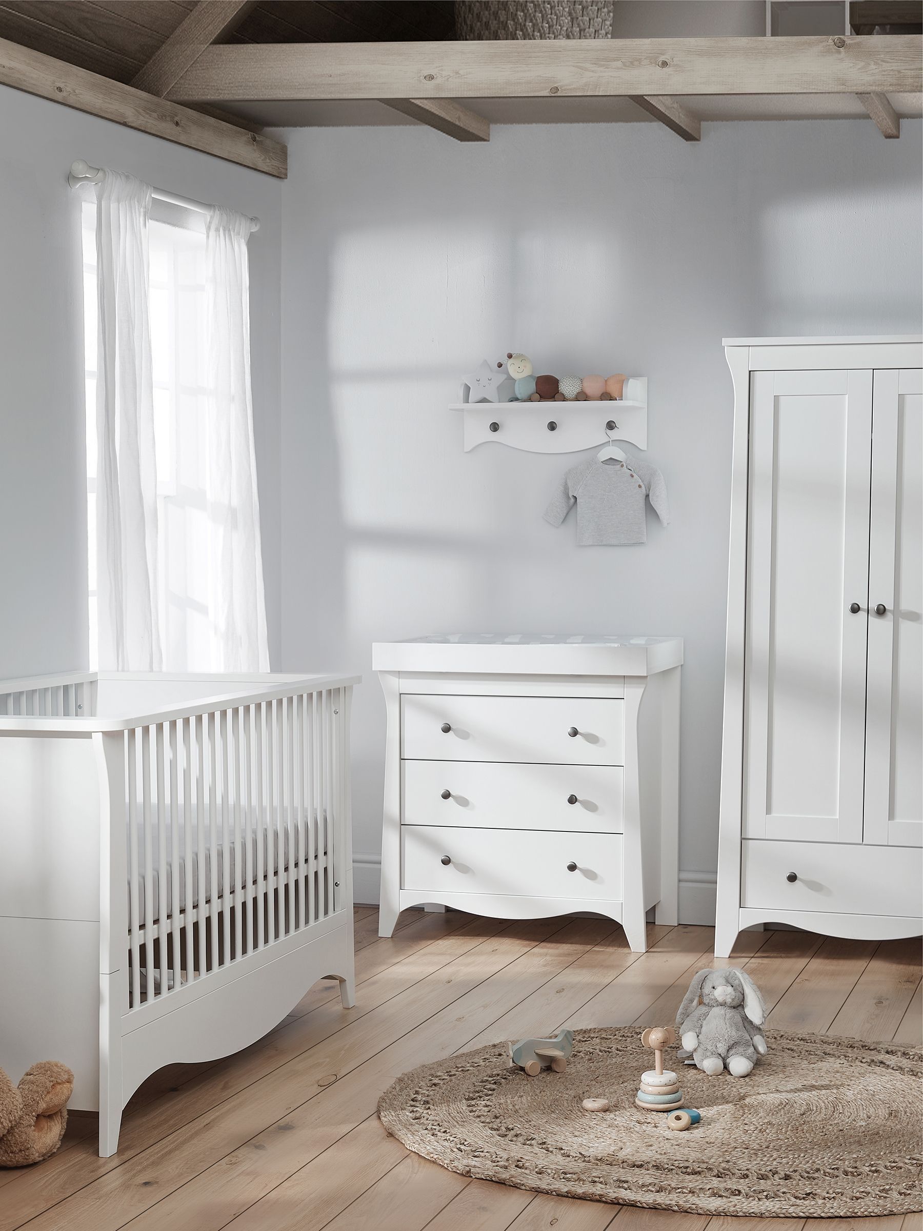CuddleCo White Clara 2 Door Nursery Wardrobe - Image 3 of 5