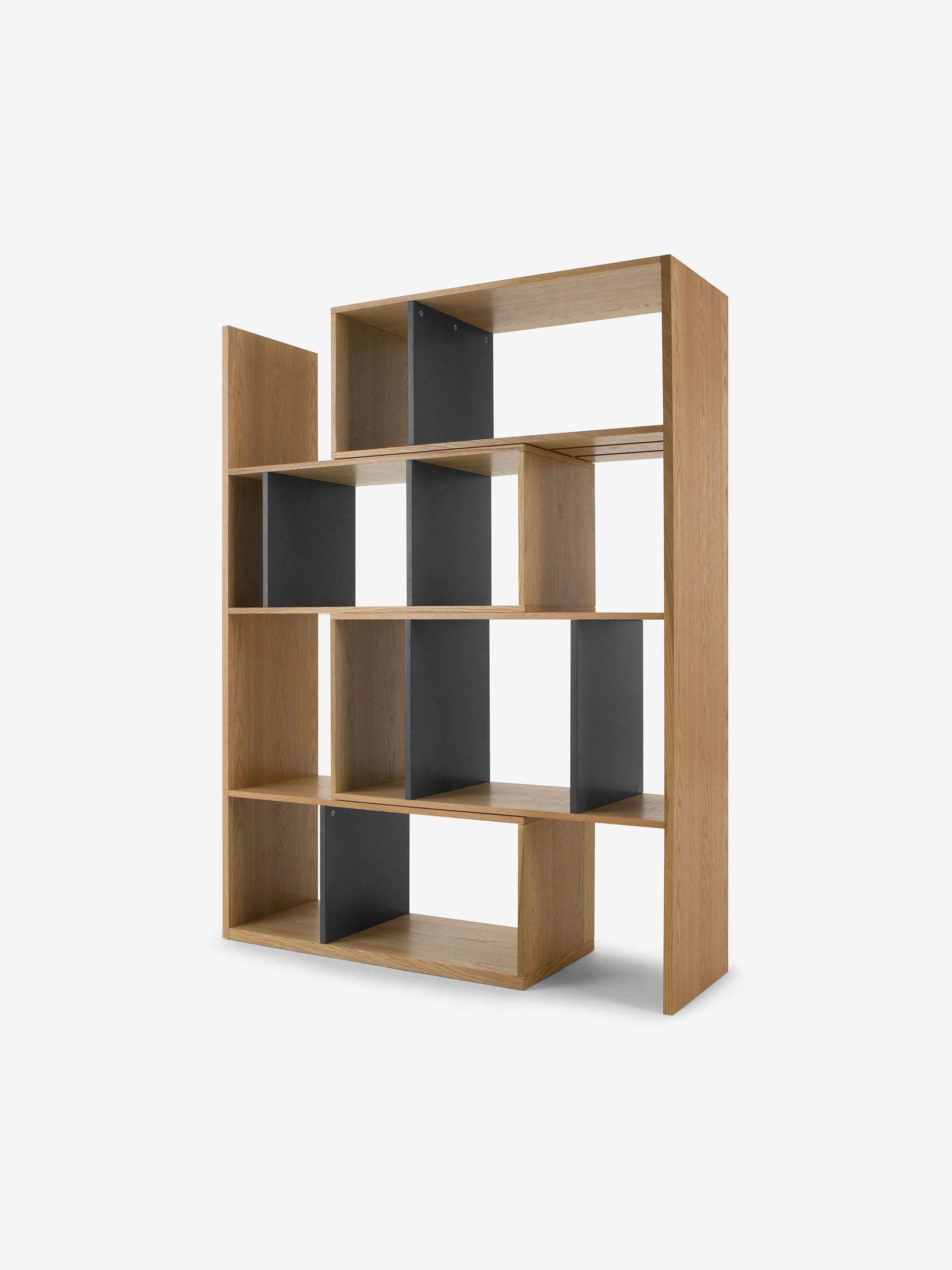 Kya Shelving Unit in Oak and Grey - Image 4 of 8
