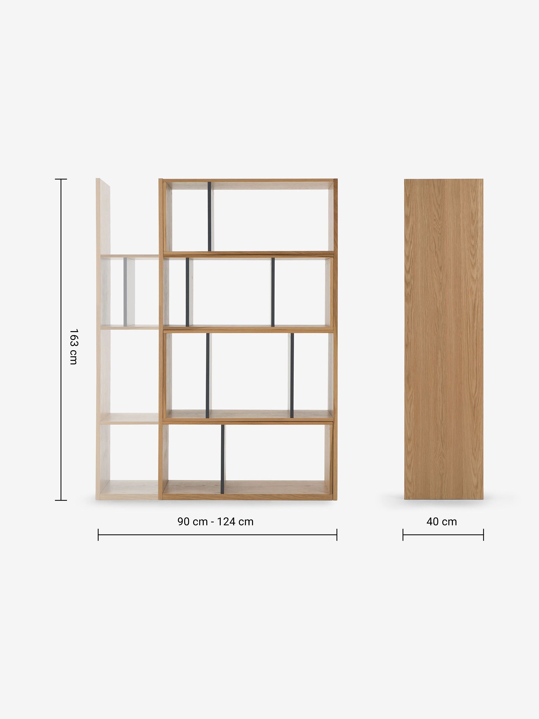 Kya Shelving Unit in Oak and Grey - Image 7 of 8