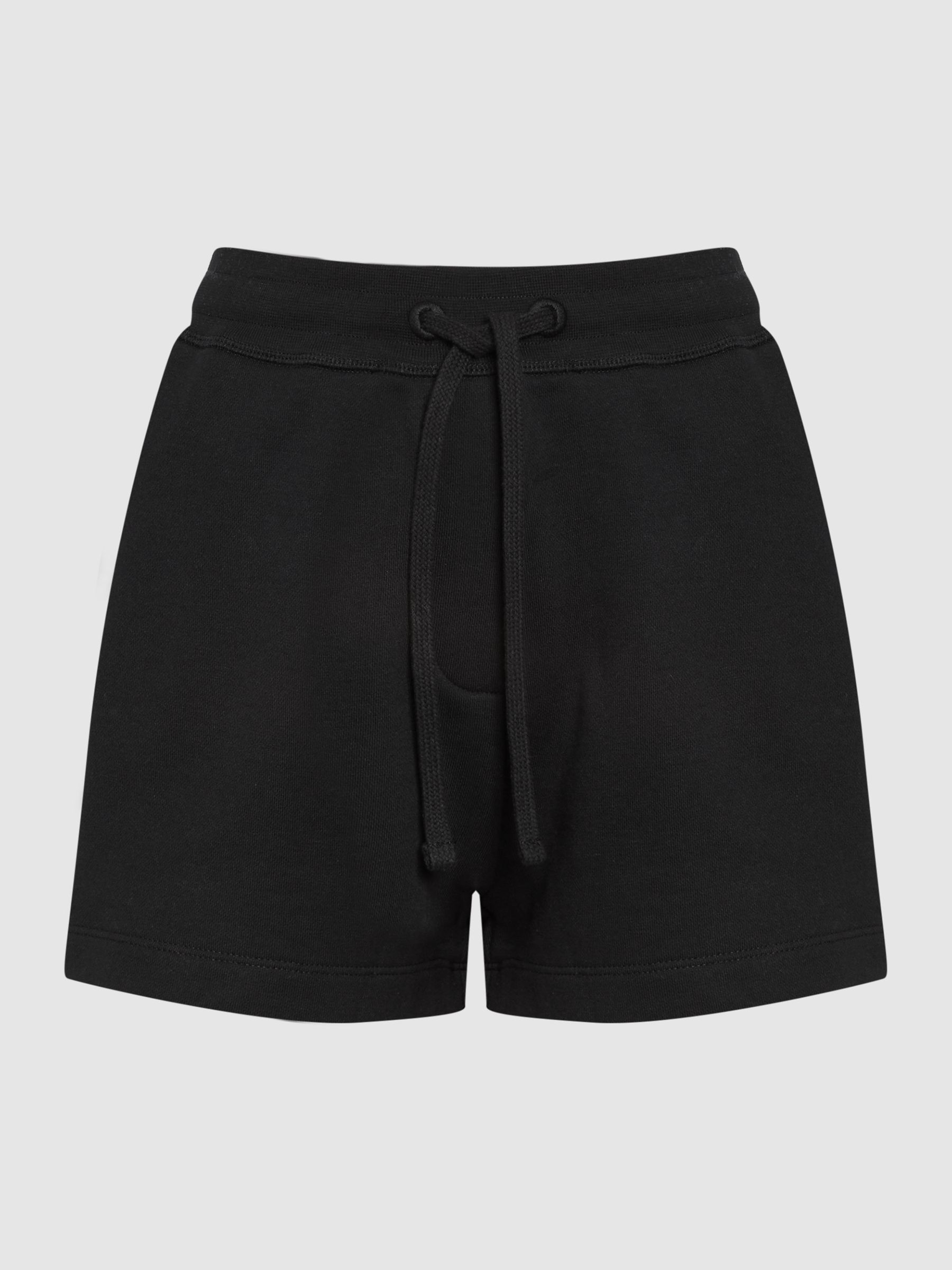 Relaxed Fit Cotton Drawstring Shorts in Black - Image 2 of 5