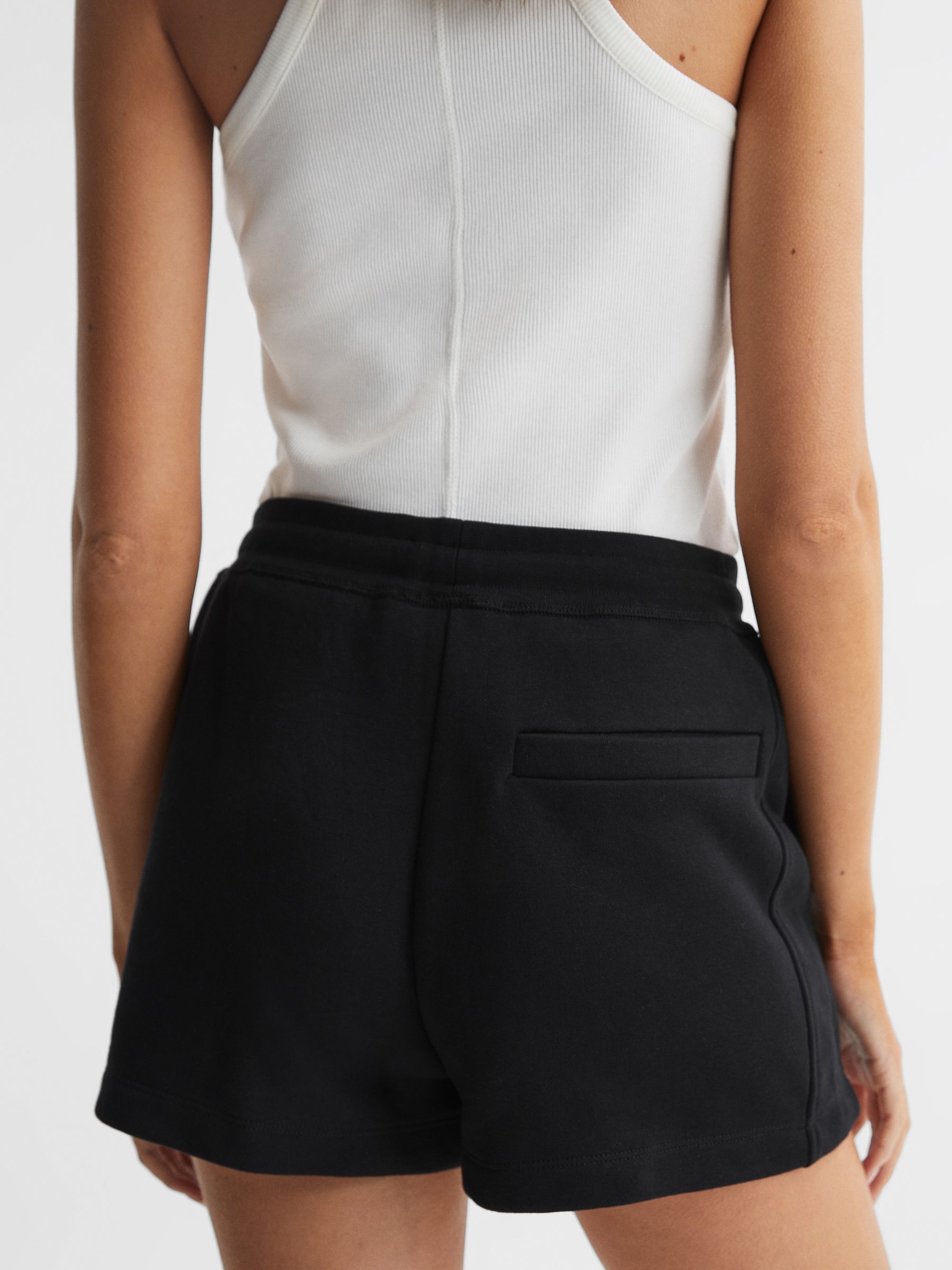 Relaxed Fit Cotton Drawstring Shorts in Black - Image 5 of 5