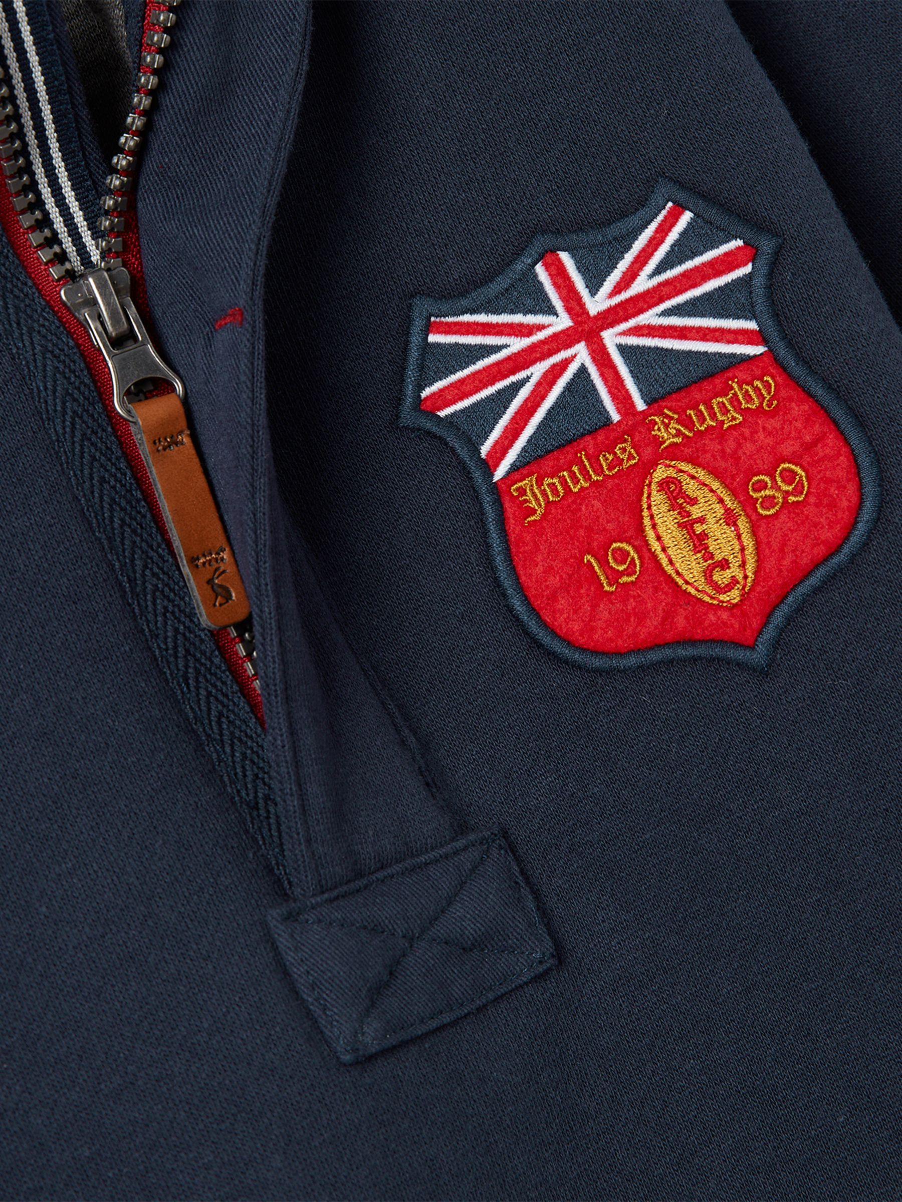 Dale Navy Blue Quarter Zip Sweatshirt - Image 3 of 5
