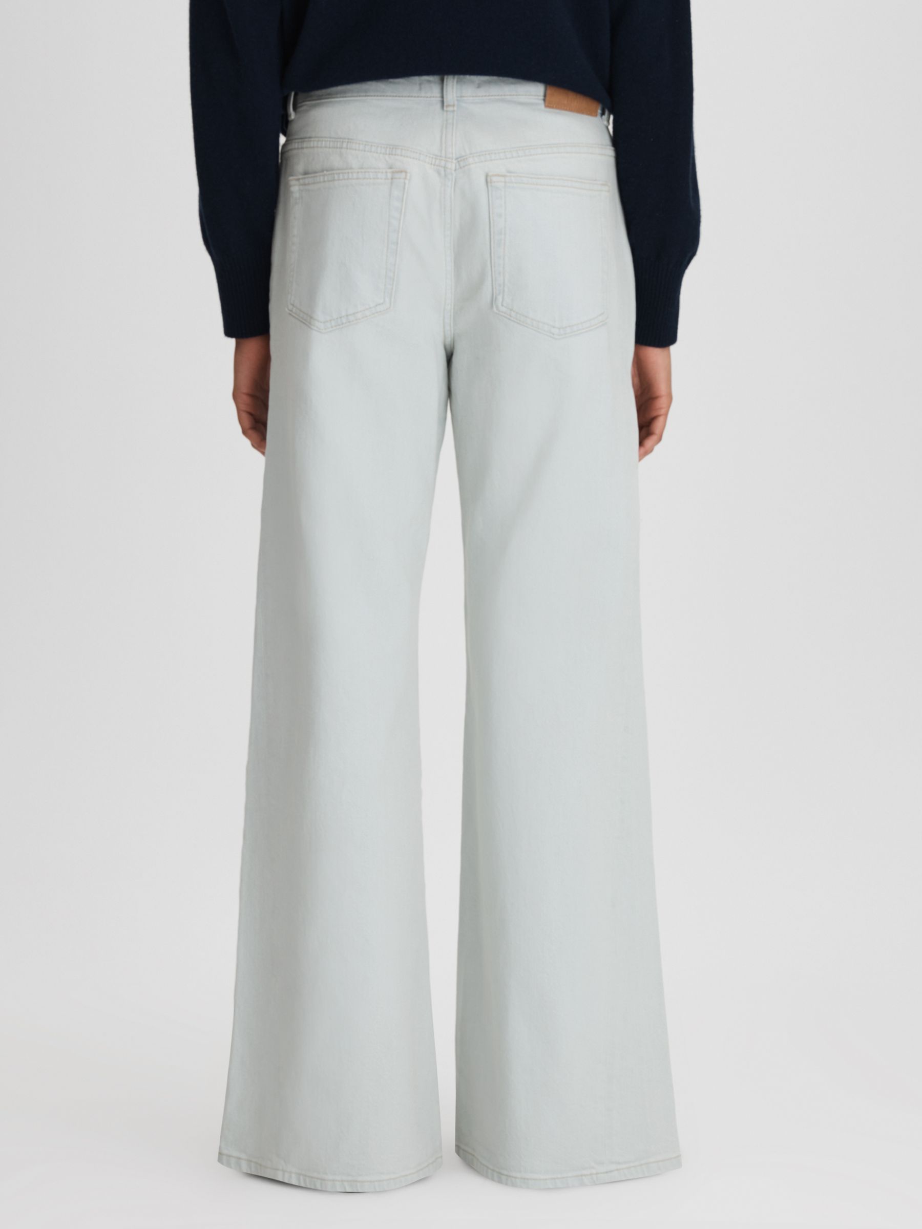 Flared Side Seam Jeans in Light Blue - image 4