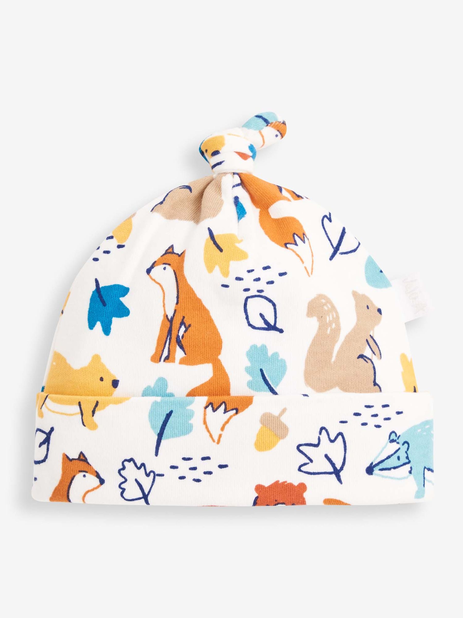 Woodland Print Cotton Baby Hat - Image 1 of 2