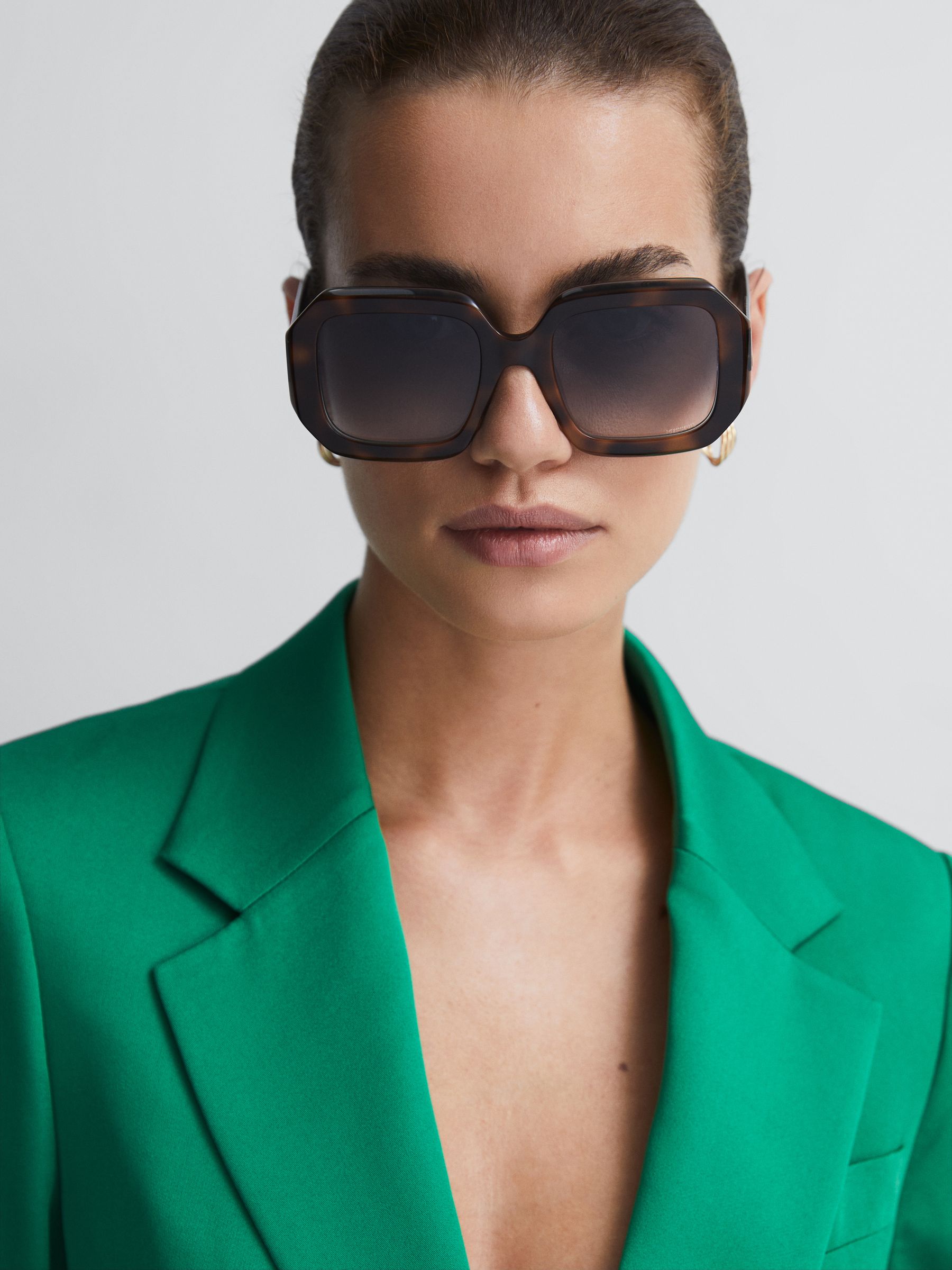 Missoni Eyewear Angular Tortoiseshell Sunglasses in Tortoise - Image 2 of 5